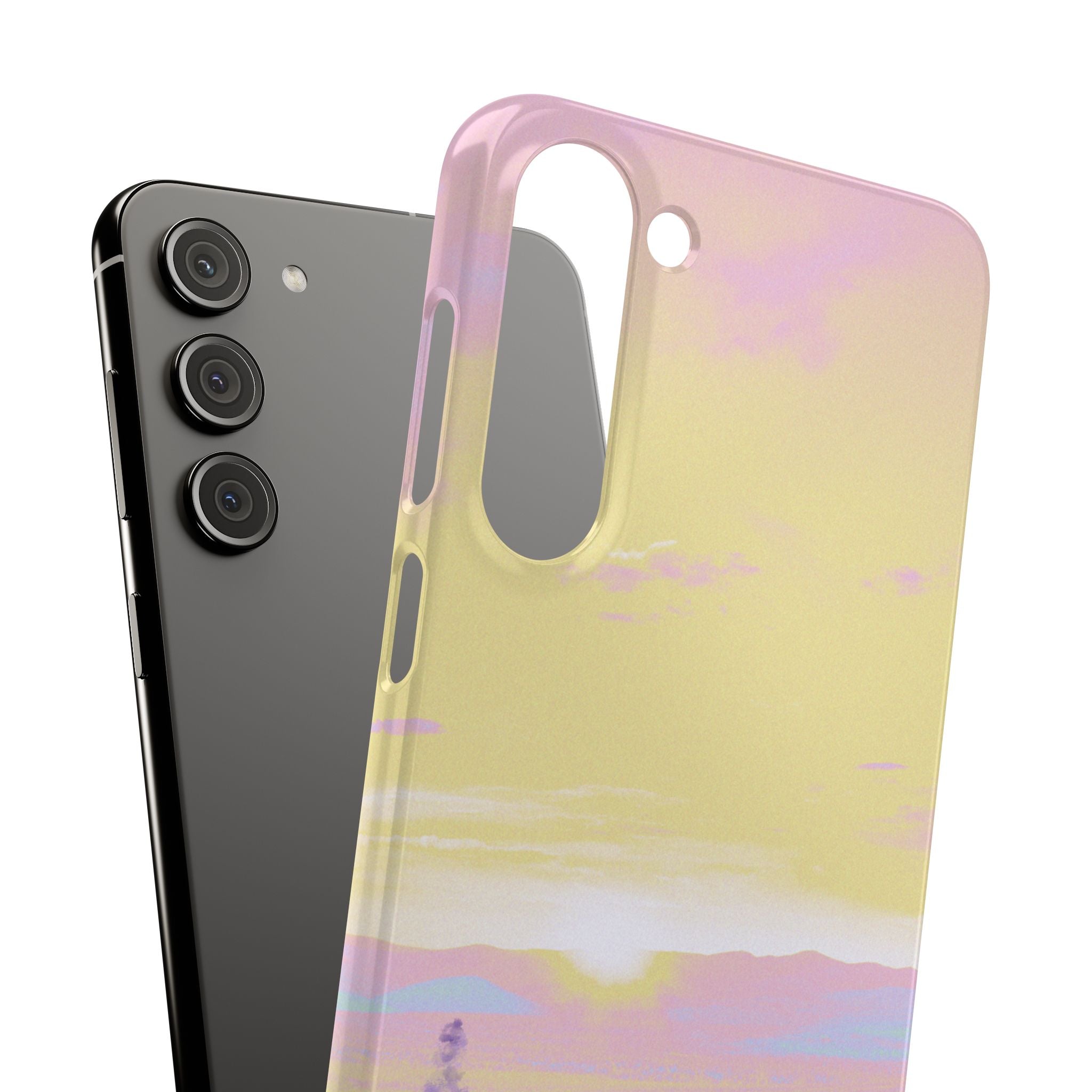 Pastel Lavender Field Phone Case — Sunset Sky Snap Case