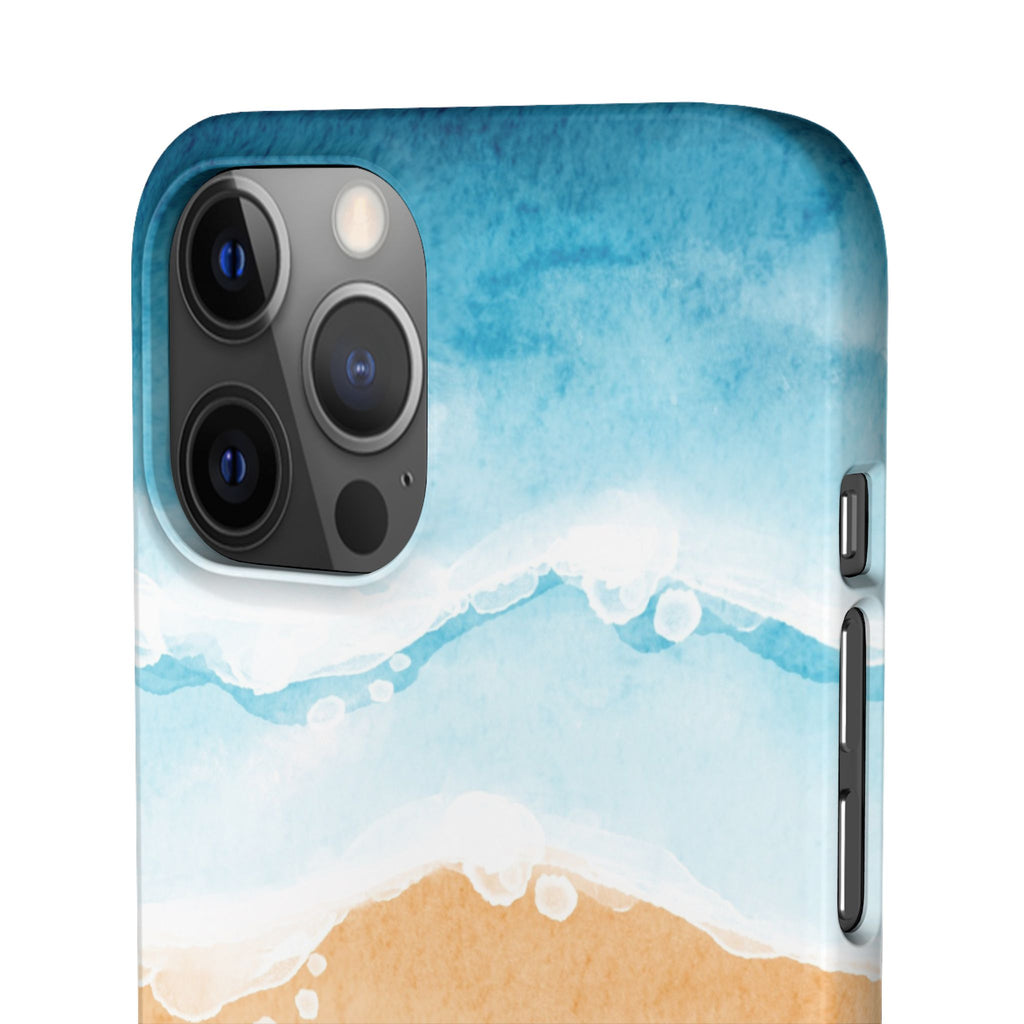 Beach Scene Phone Case — Watercolor Sand, Seashells & Crabs