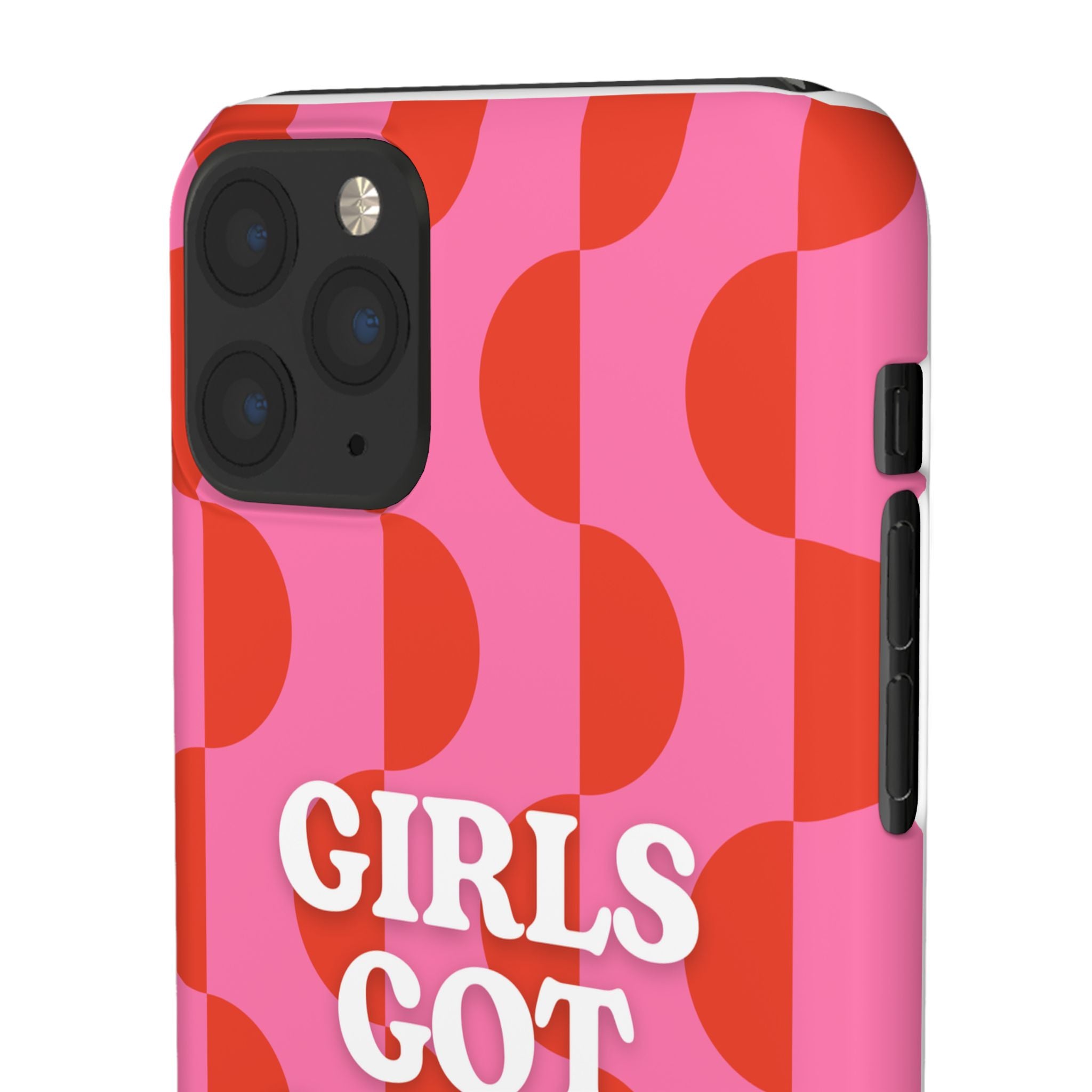 Girls Got Goals Phone Case - Retro Pink Red Motivational Snap Case