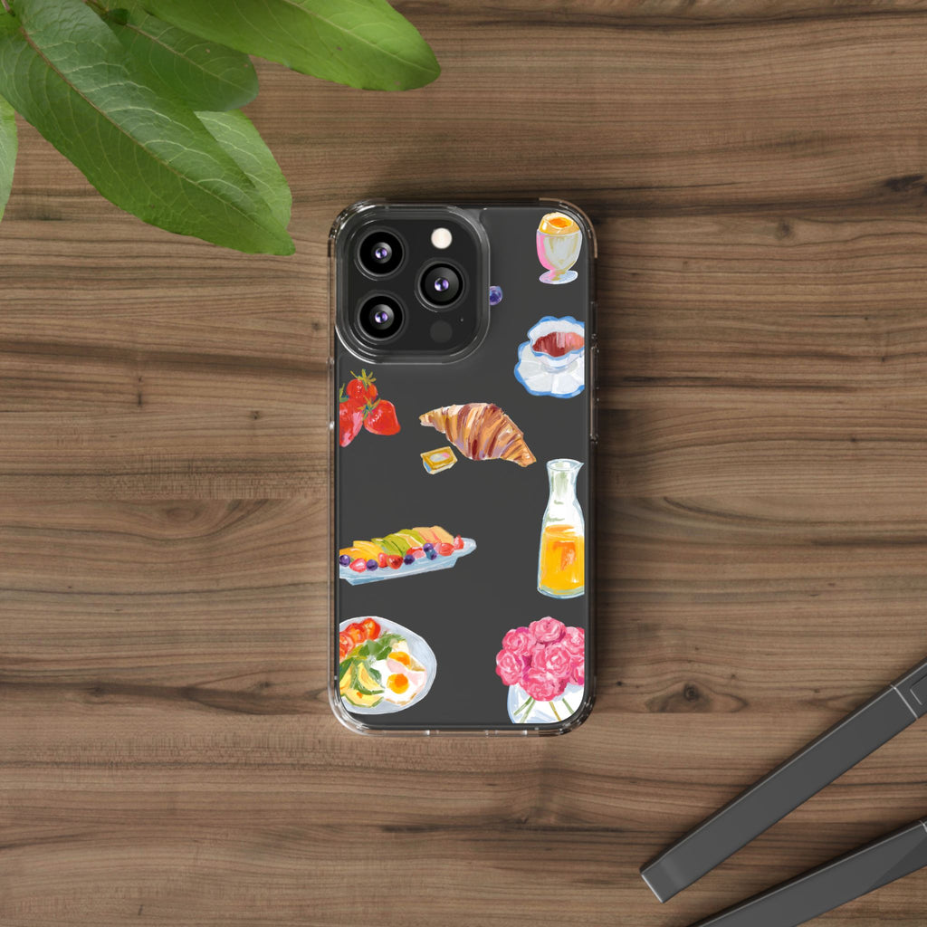 Clear Phone Case — Breakfast Pastries & Brunch Icons Clear Case