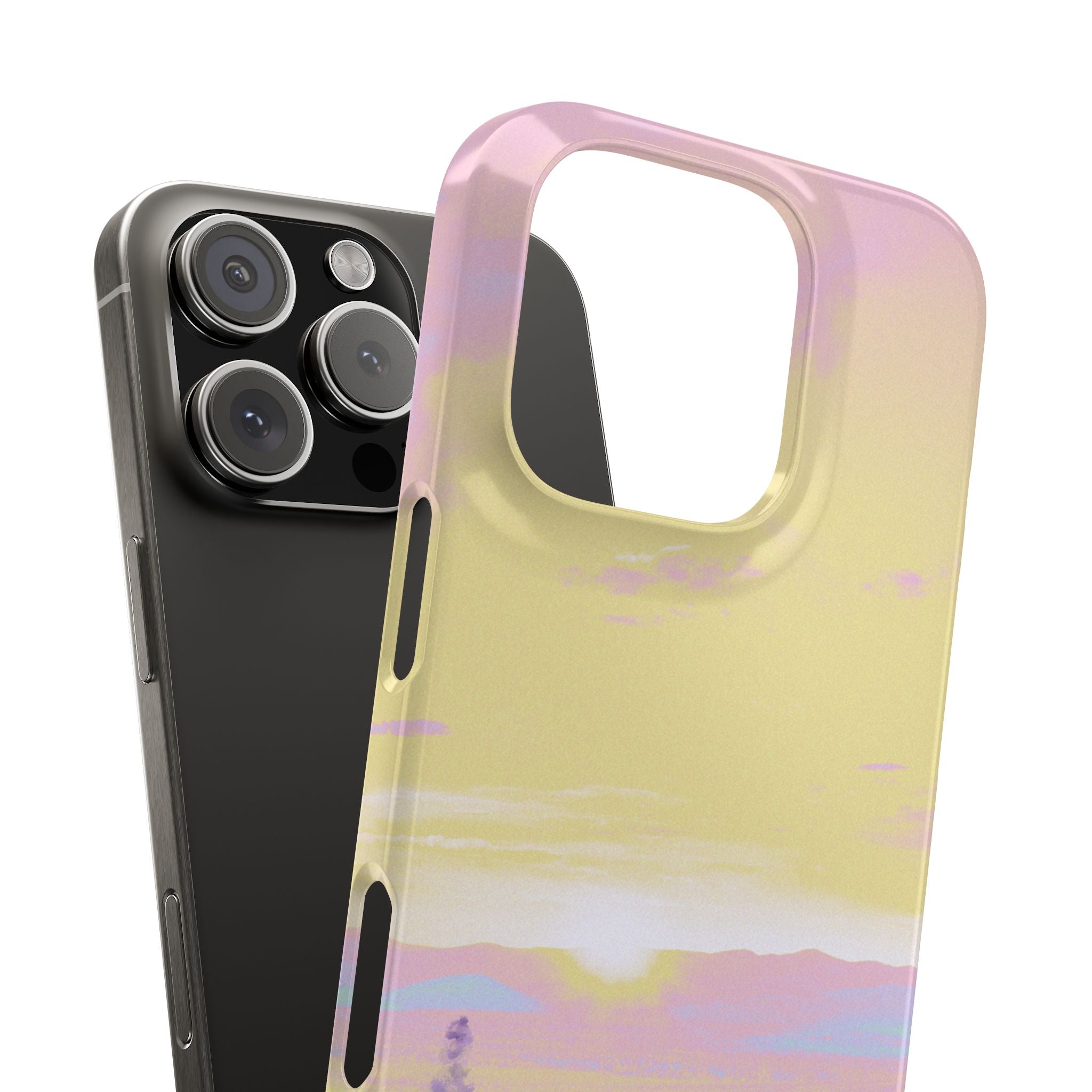 Pastel Lavender Field Phone Case — Sunset Sky Snap Case