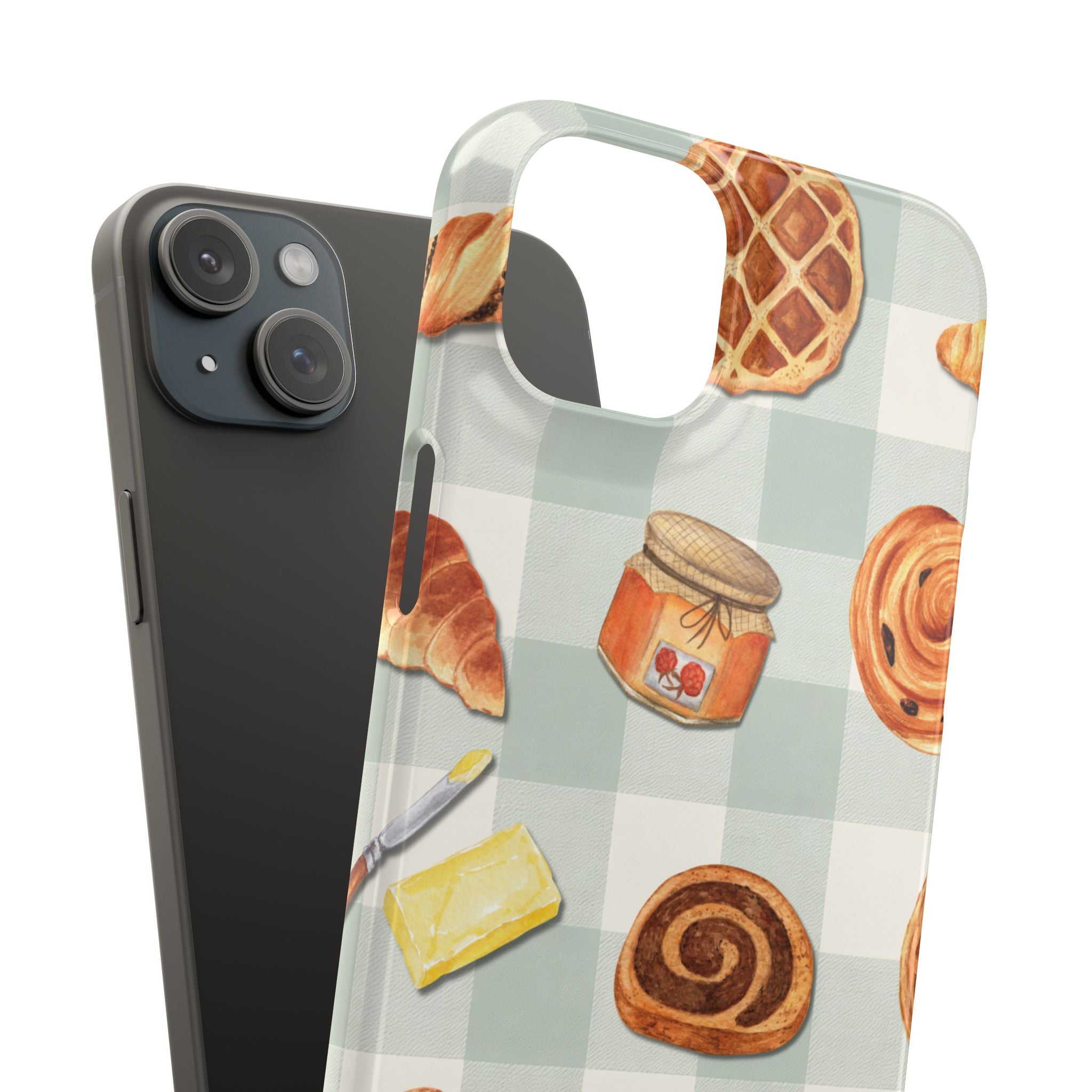 Bakery Breakfast Phone Case — Cute Pastry Pattern Snap Case