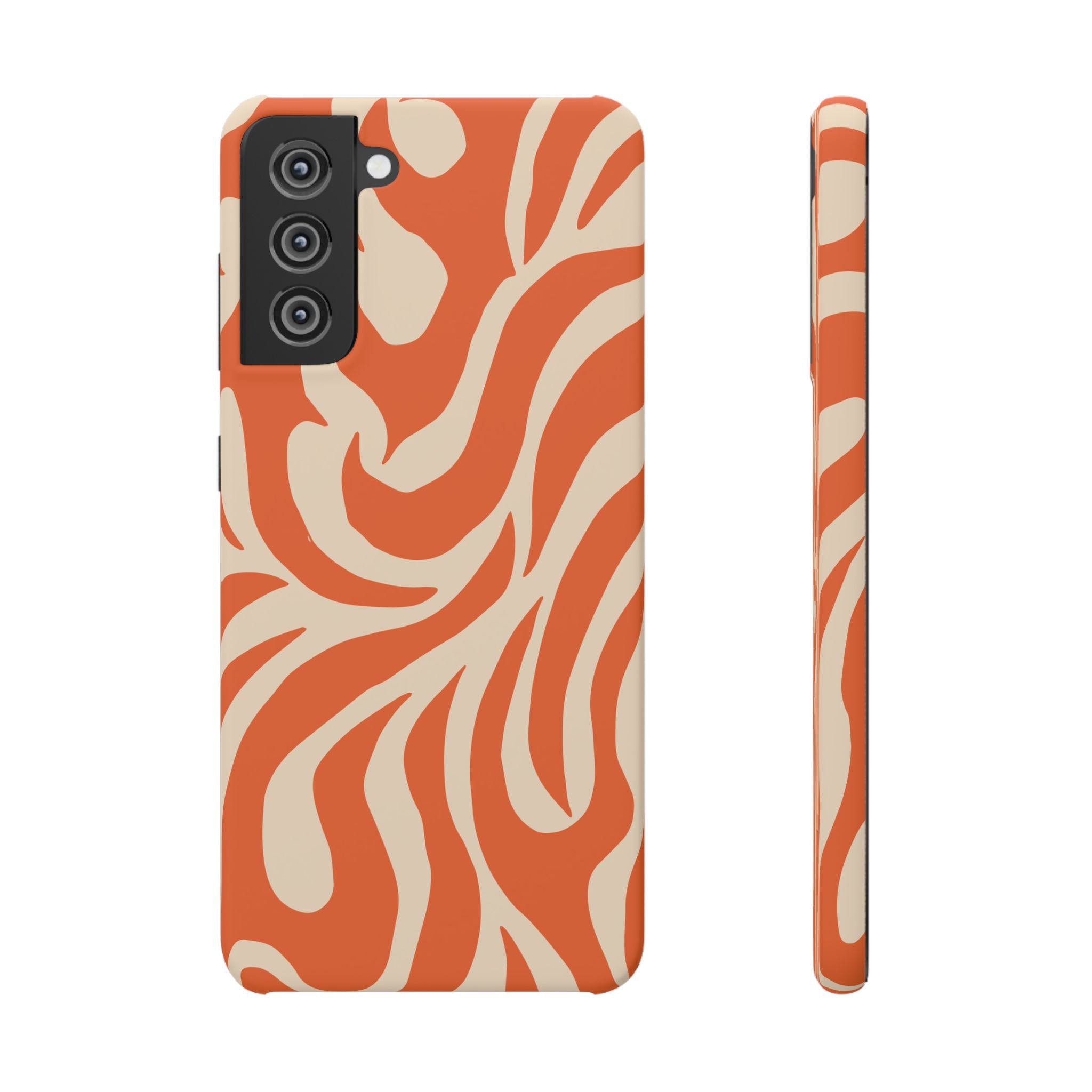 Orange Swirl Phone Case — Retro Abstract iPhone Snap Case