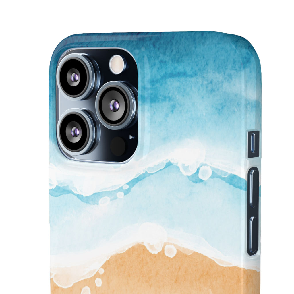Beach Scene Phone Case — Watercolor Sand, Seashells & Crabs