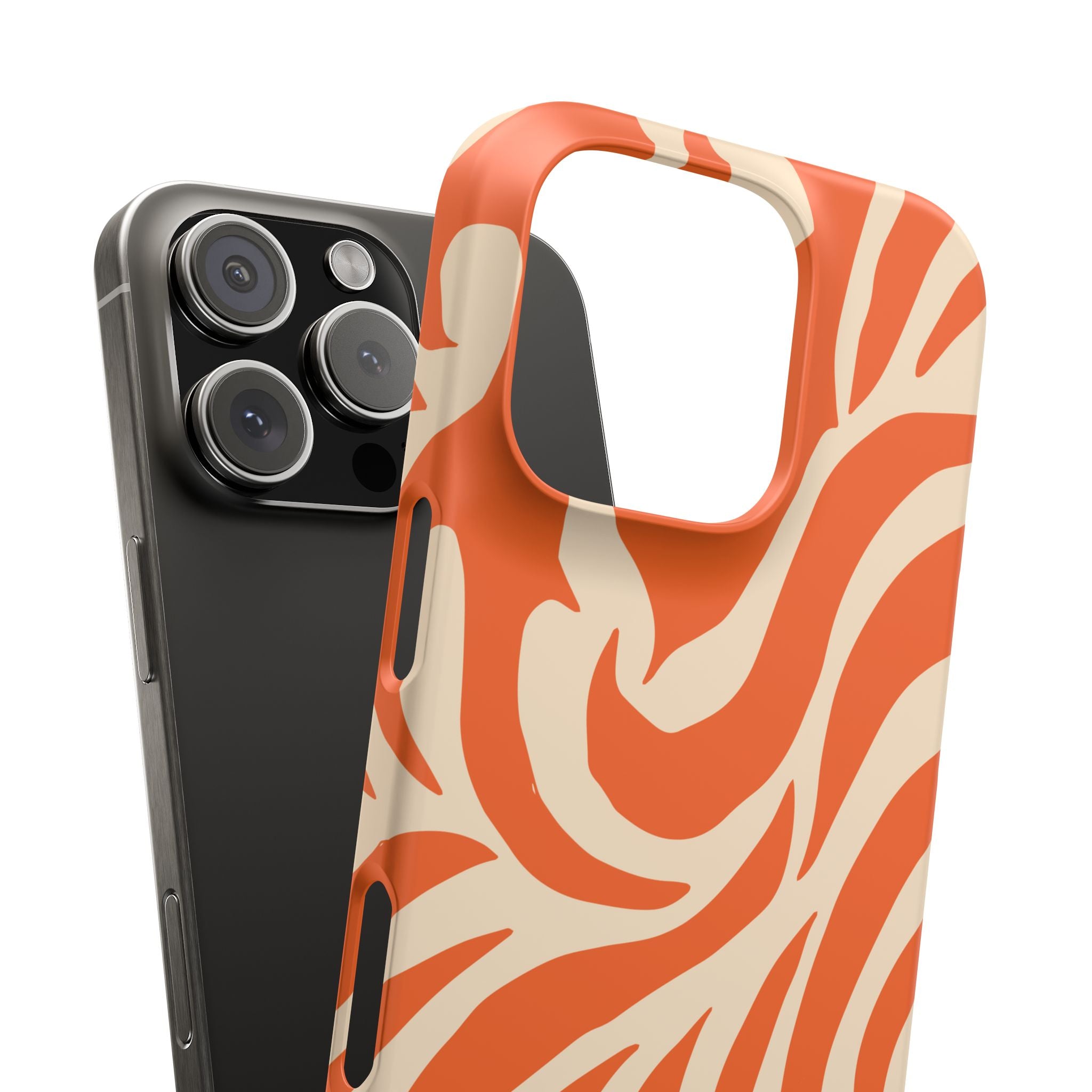 Orange Swirl Phone Case — Retro Abstract iPhone Snap Case