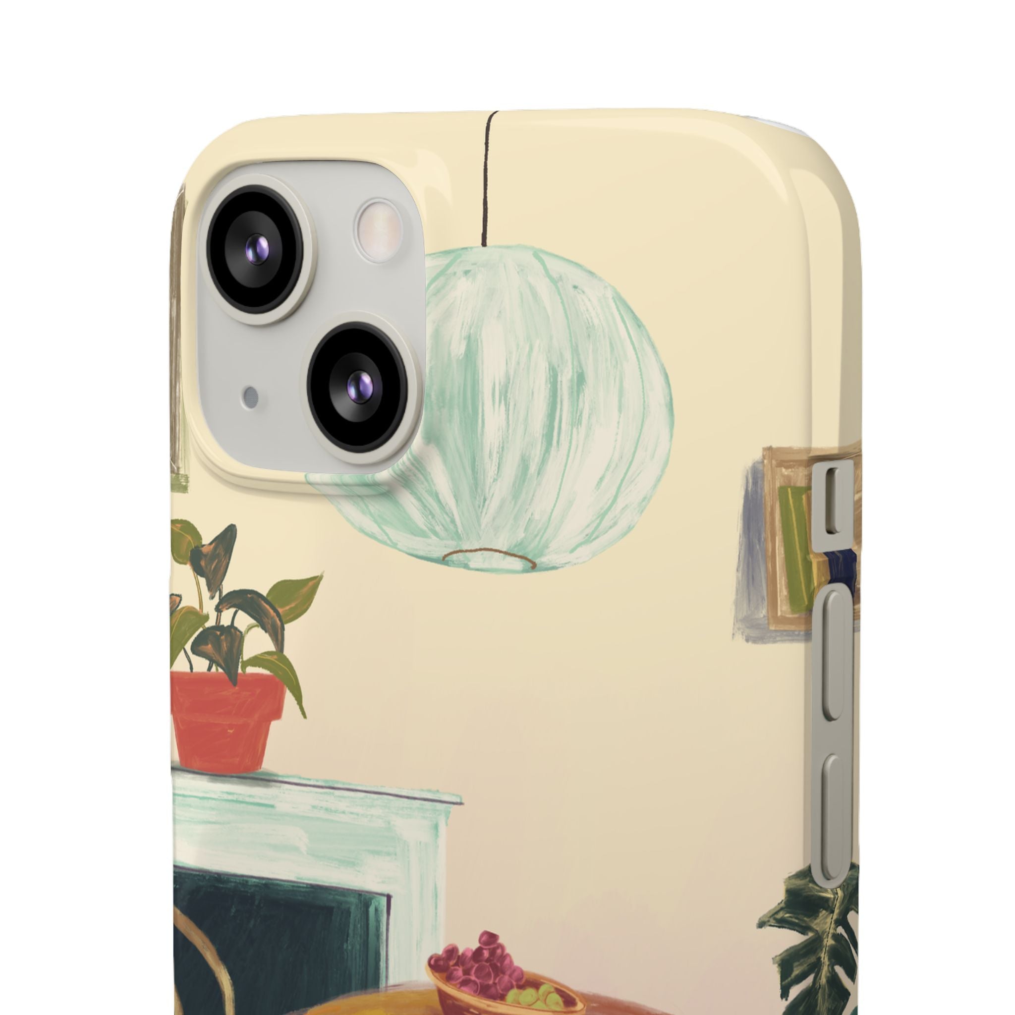 Vintage Bistro Phone Case — Cozy Cafe Interior Illustration Snap Case