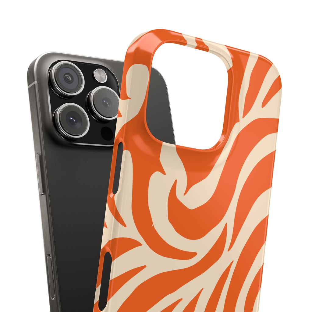 Orange Swirl Phone Case — Retro Abstract iPhone Snap Case
