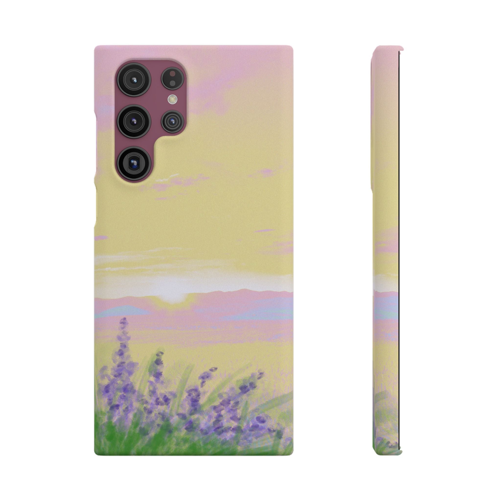 Pastel Lavender Field Phone Case — Sunset Sky Snap Case