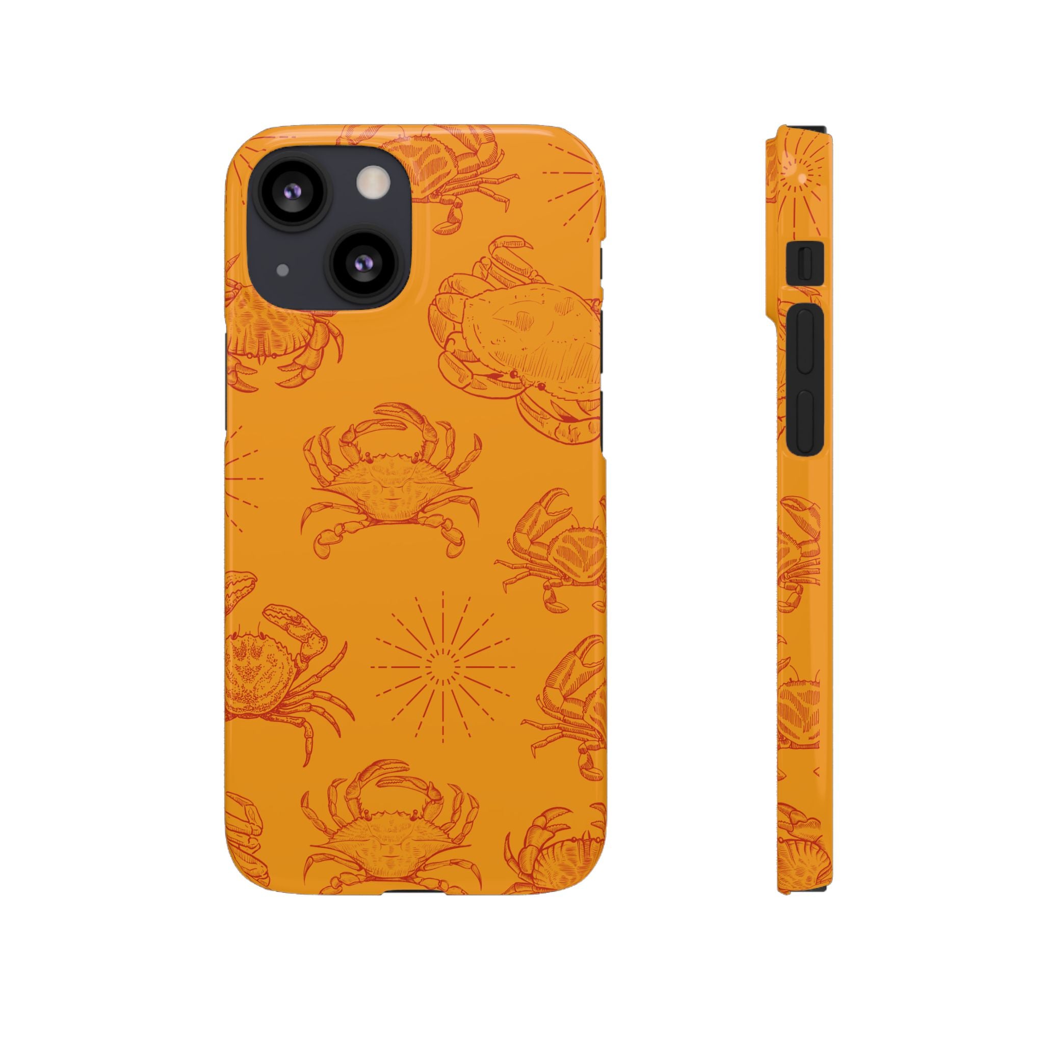 Crab Pattern Snap Case – Orange Coastal Phone Cover
