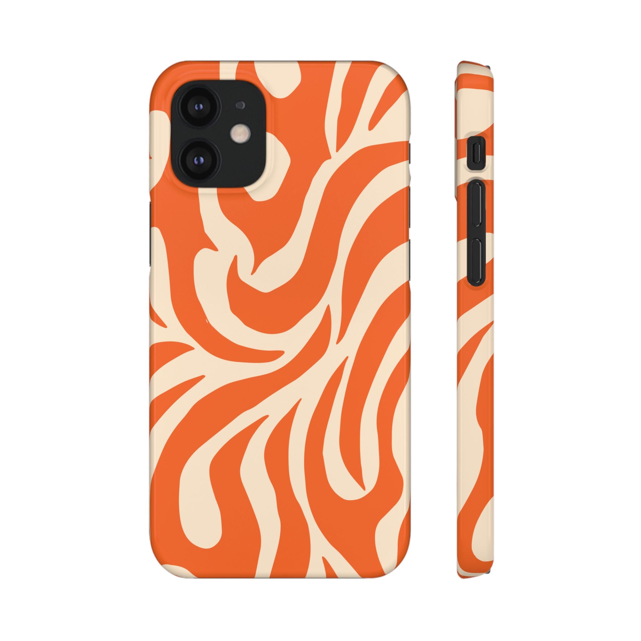 Orange Swirl Phone Case — Retro Abstract iPhone Snap Case