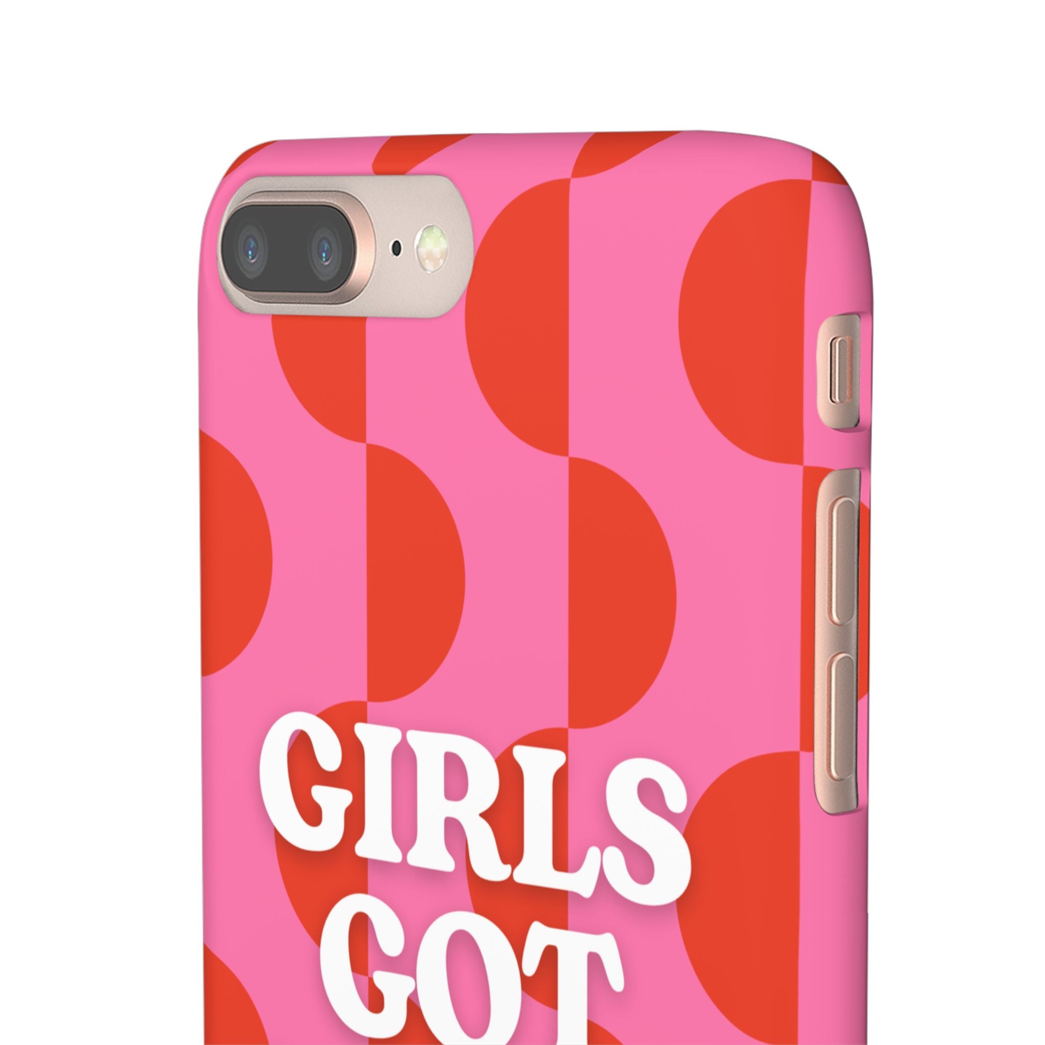 Girls Got Goals Phone Case - Retro Pink Red Motivational Snap Case