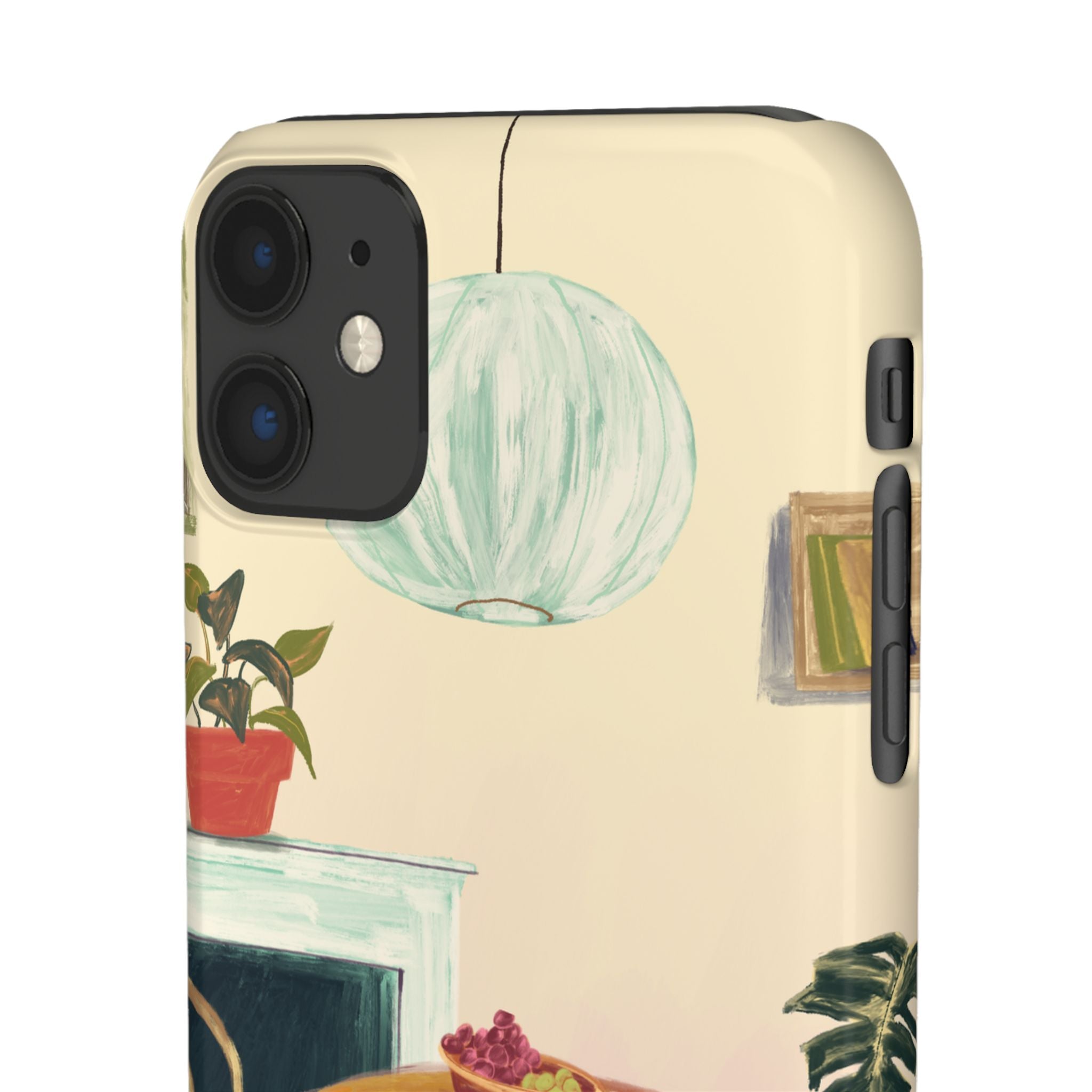 Vintage Bistro Phone Case — Cozy Cafe Interior Illustration Snap Case