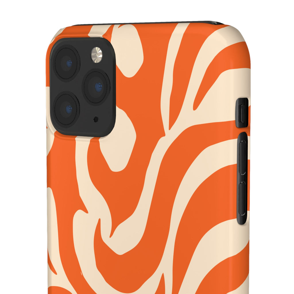 Orange Swirl Phone Case — Retro Abstract iPhone Snap Case