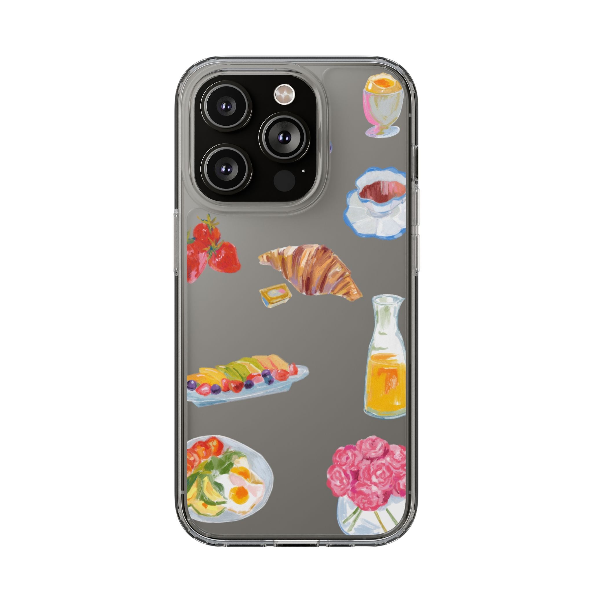 Clear Phone Case — Breakfast Pastries & Brunch Icons Clear Case