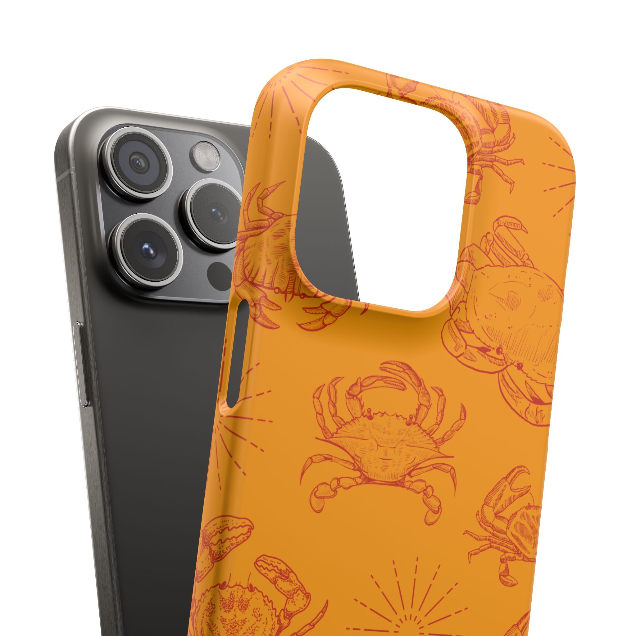 Crab Pattern Snap Case – Orange Coastal Phone Cover