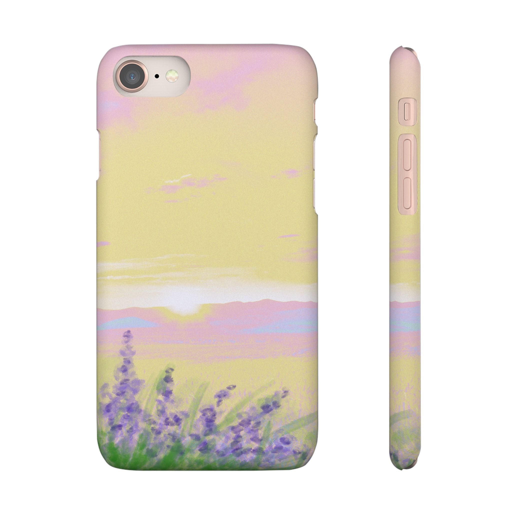 Pastel Lavender Field Phone Case — Sunset Sky Snap Case