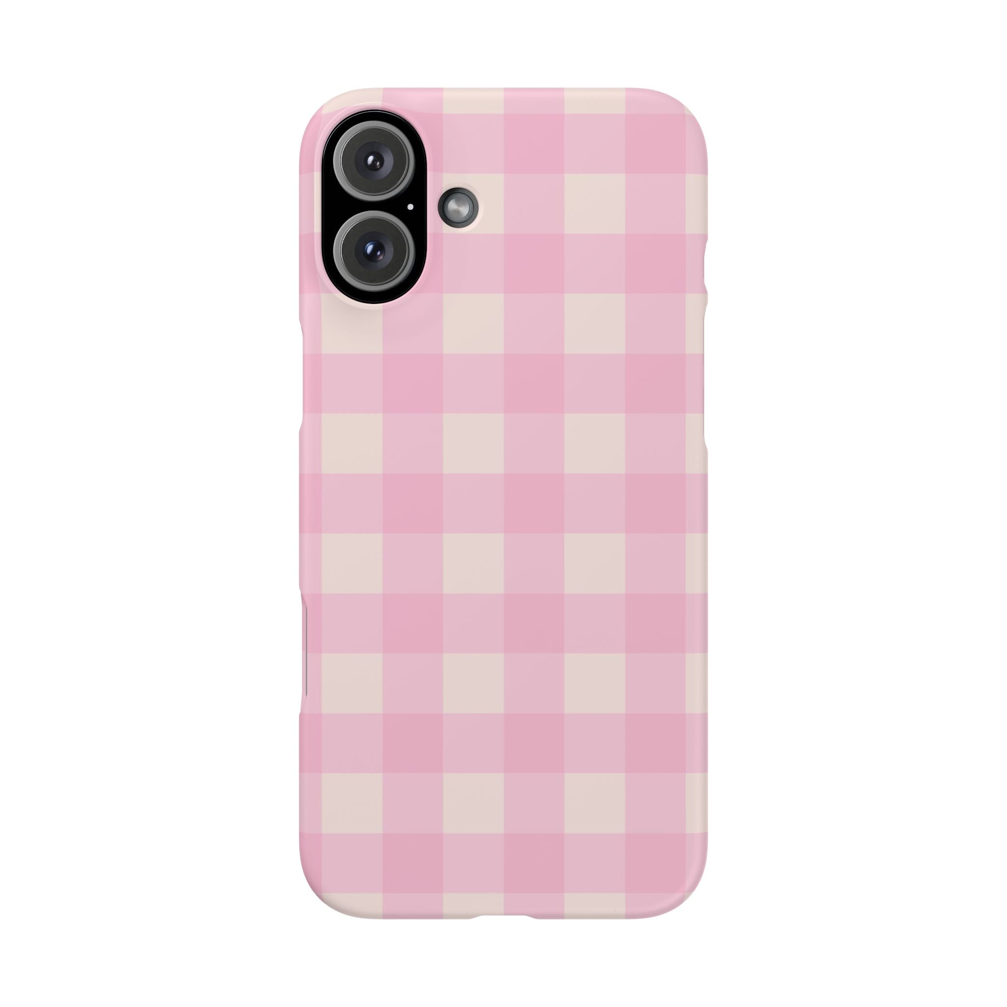 Pink Gingham Snap Phone Case - Cute Pastel Checkered iPhone Cover