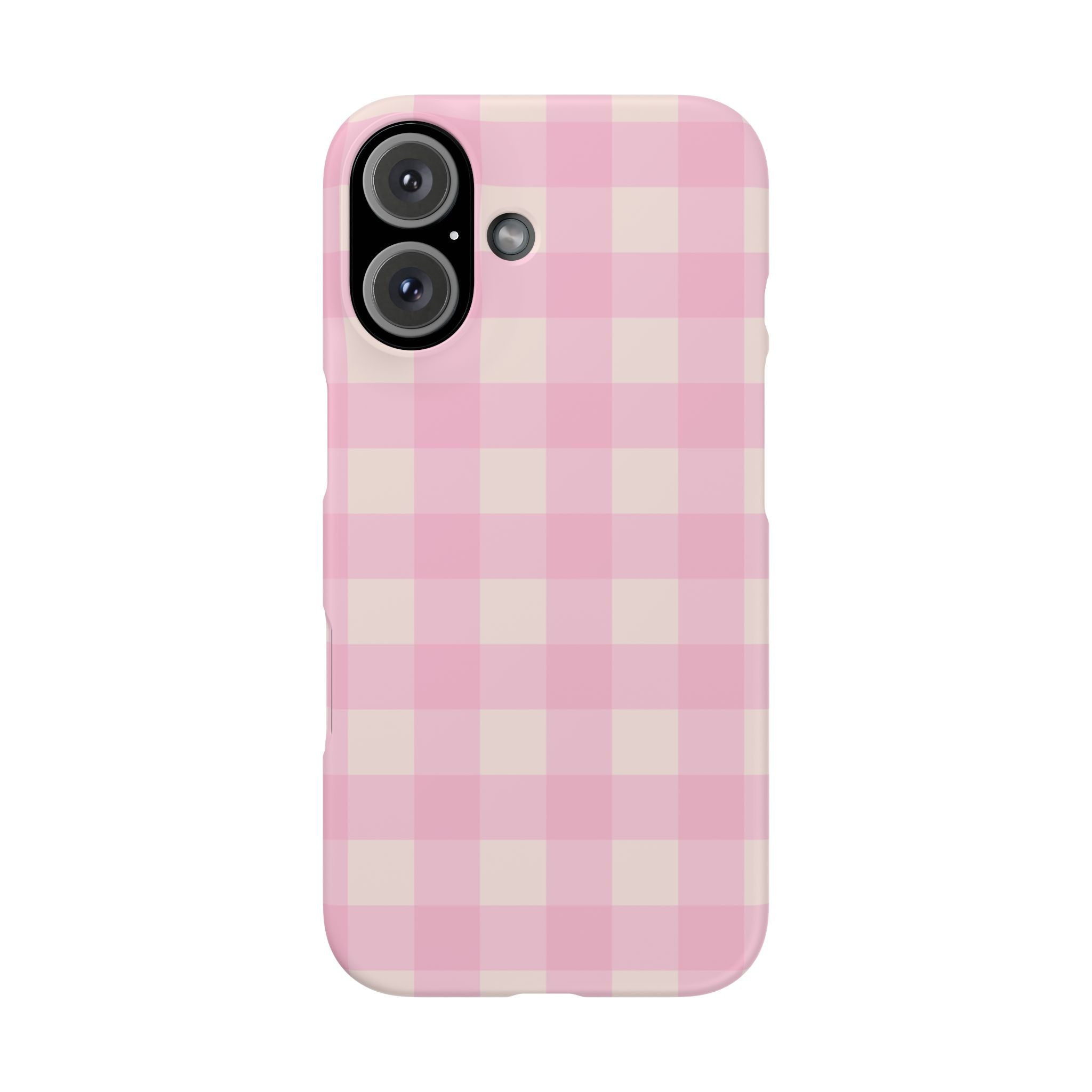 Pink Gingham Snap Phone Case - Cute Pastel Checkered iPhone Cover