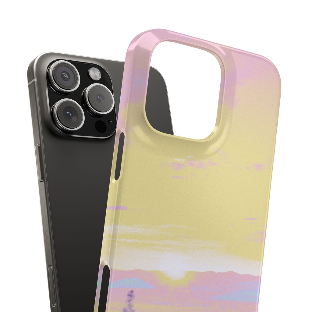 Pastel Lavender Field Phone Case — Sunset Sky Snap Case