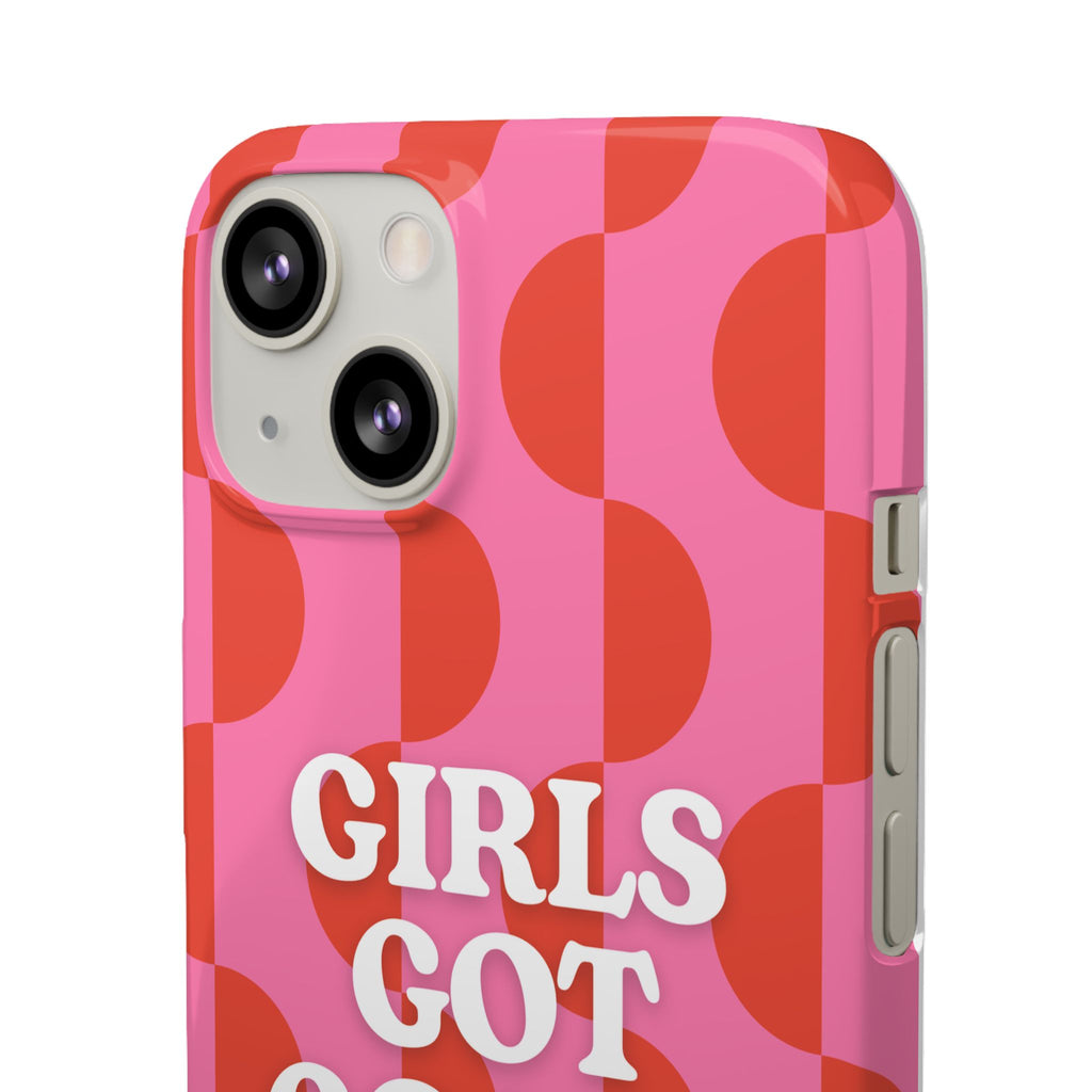 Girls Got Goals Phone Case - Retro Pink Red Motivational Snap Case