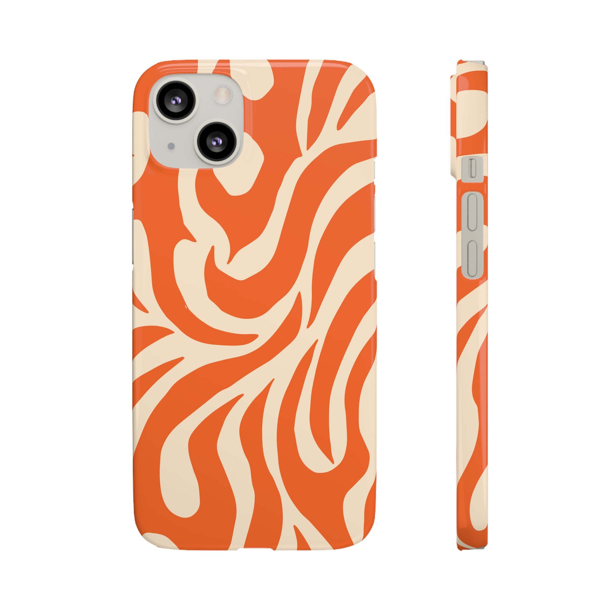 Orange Swirl Phone Case — Retro Abstract iPhone Snap Case