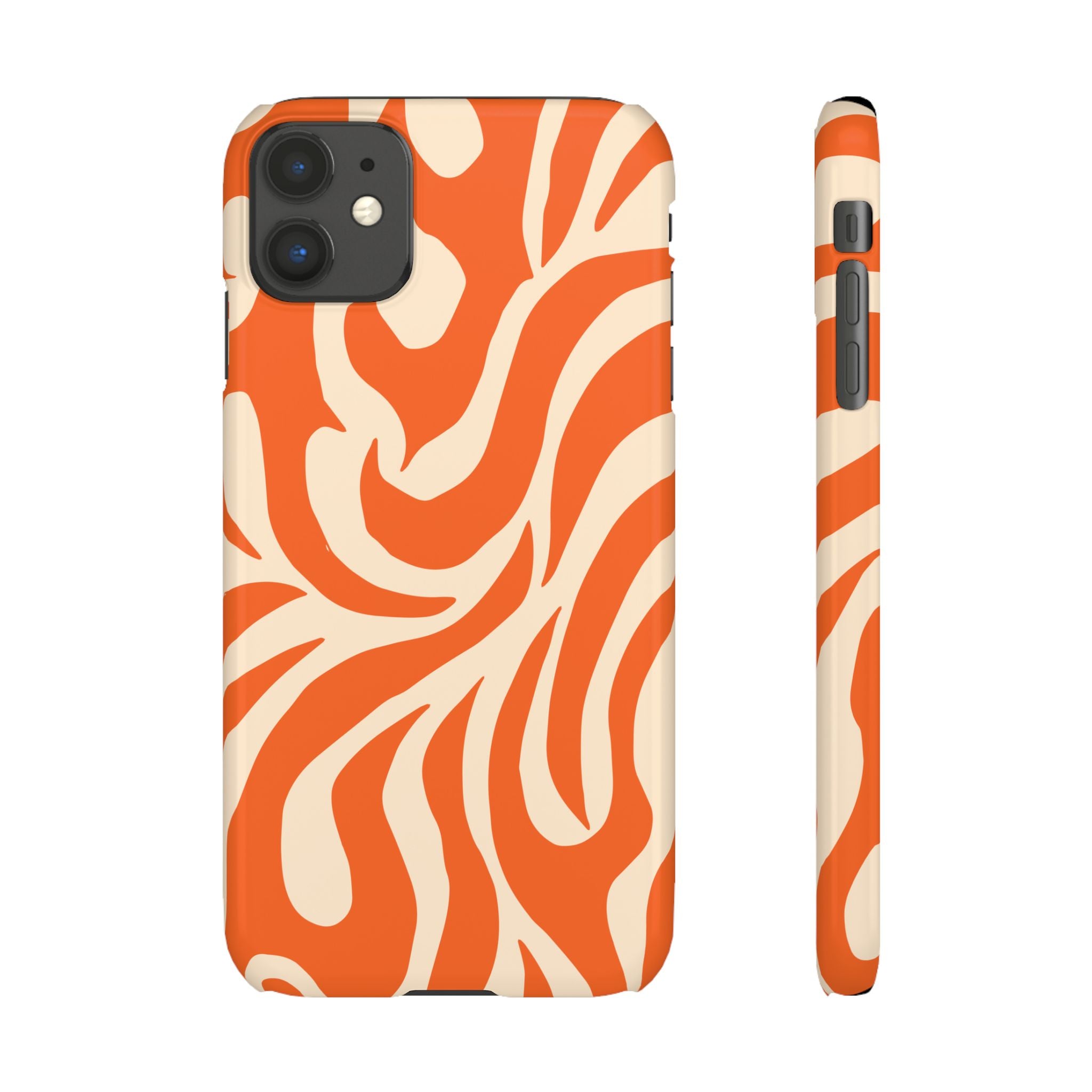 Orange Swirl Phone Case — Retro Abstract iPhone Snap Case