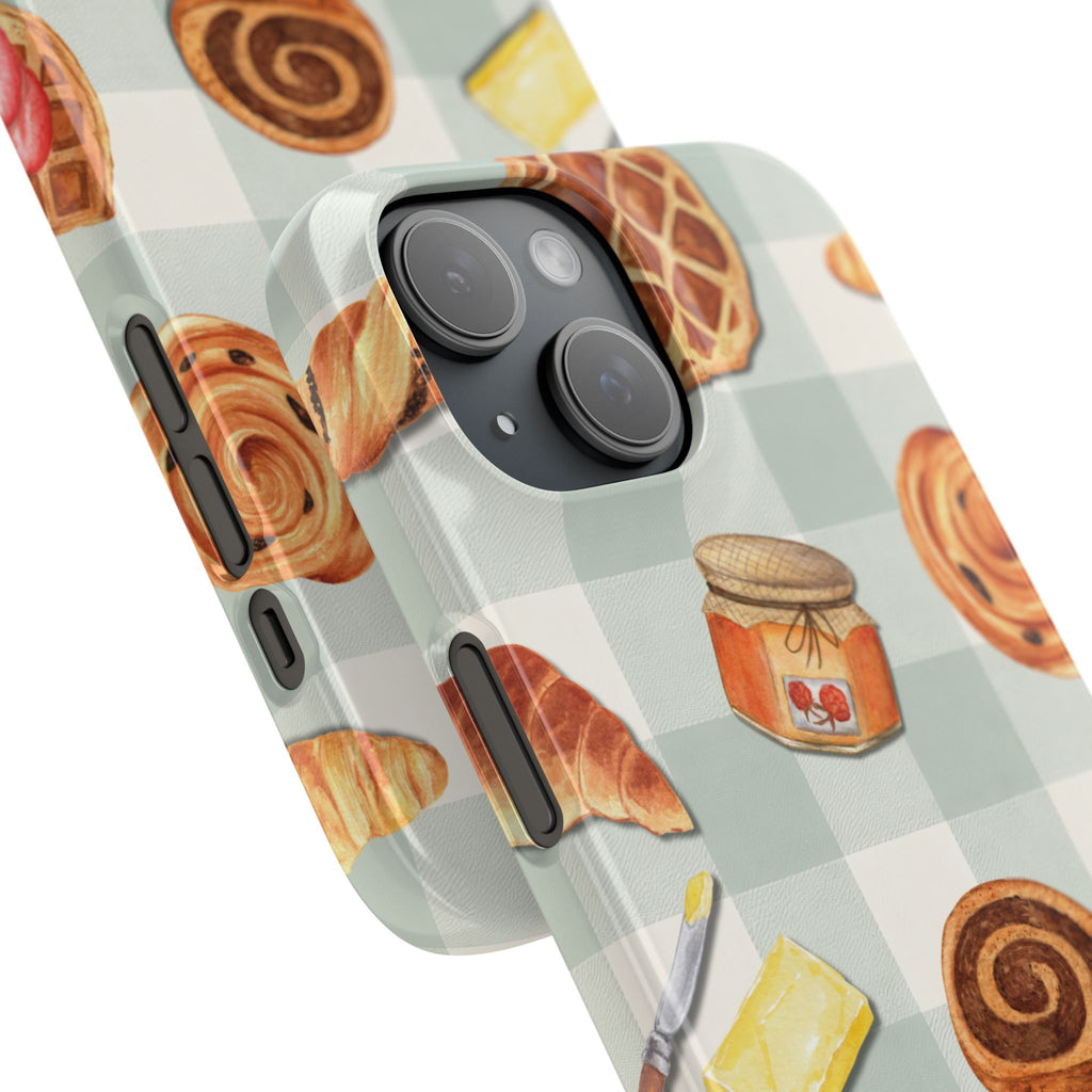 Bakery Breakfast Phone Case — Cute Pastry Pattern Snap Case