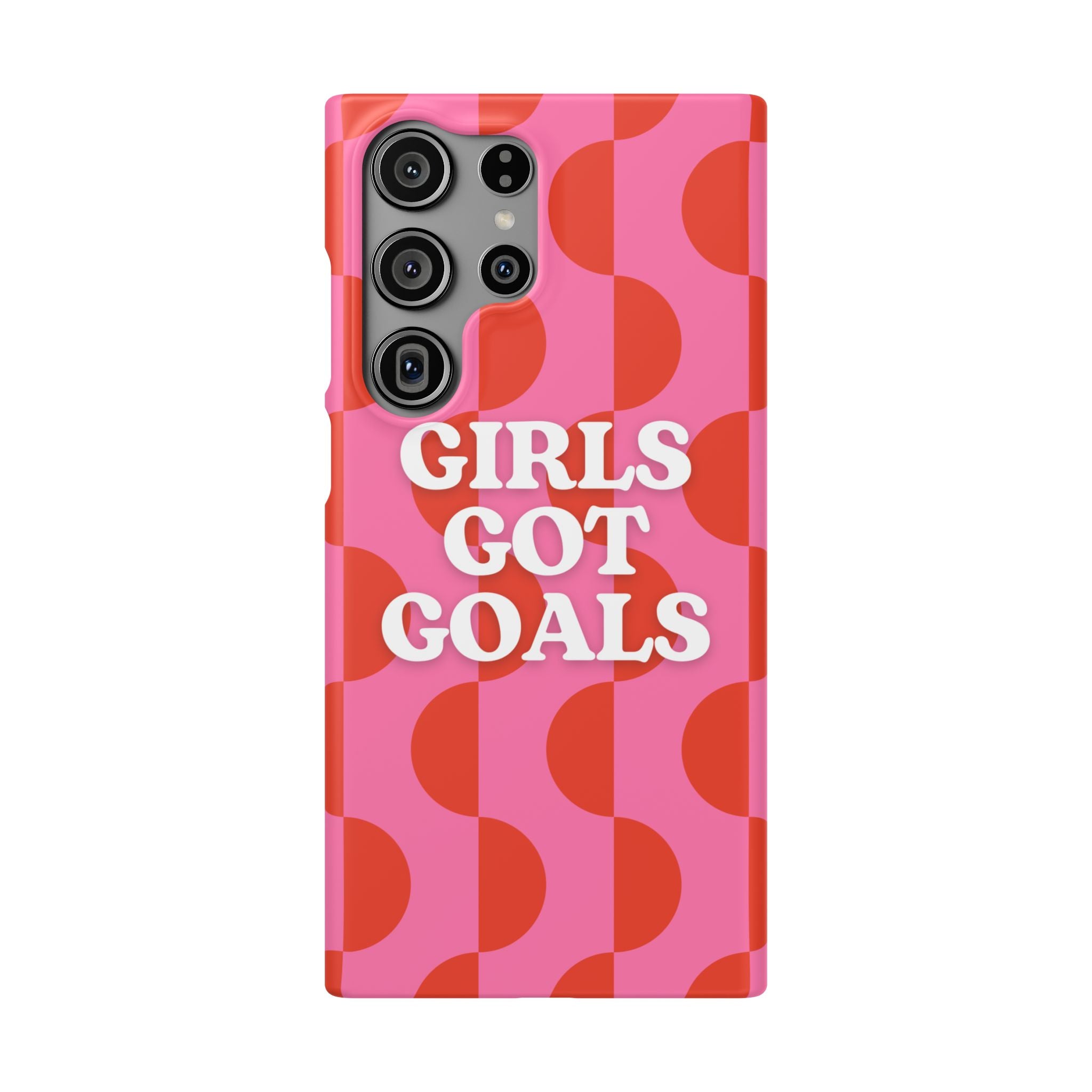 Girls Got Goals Phone Case - Retro Pink Red Motivational Snap Case
