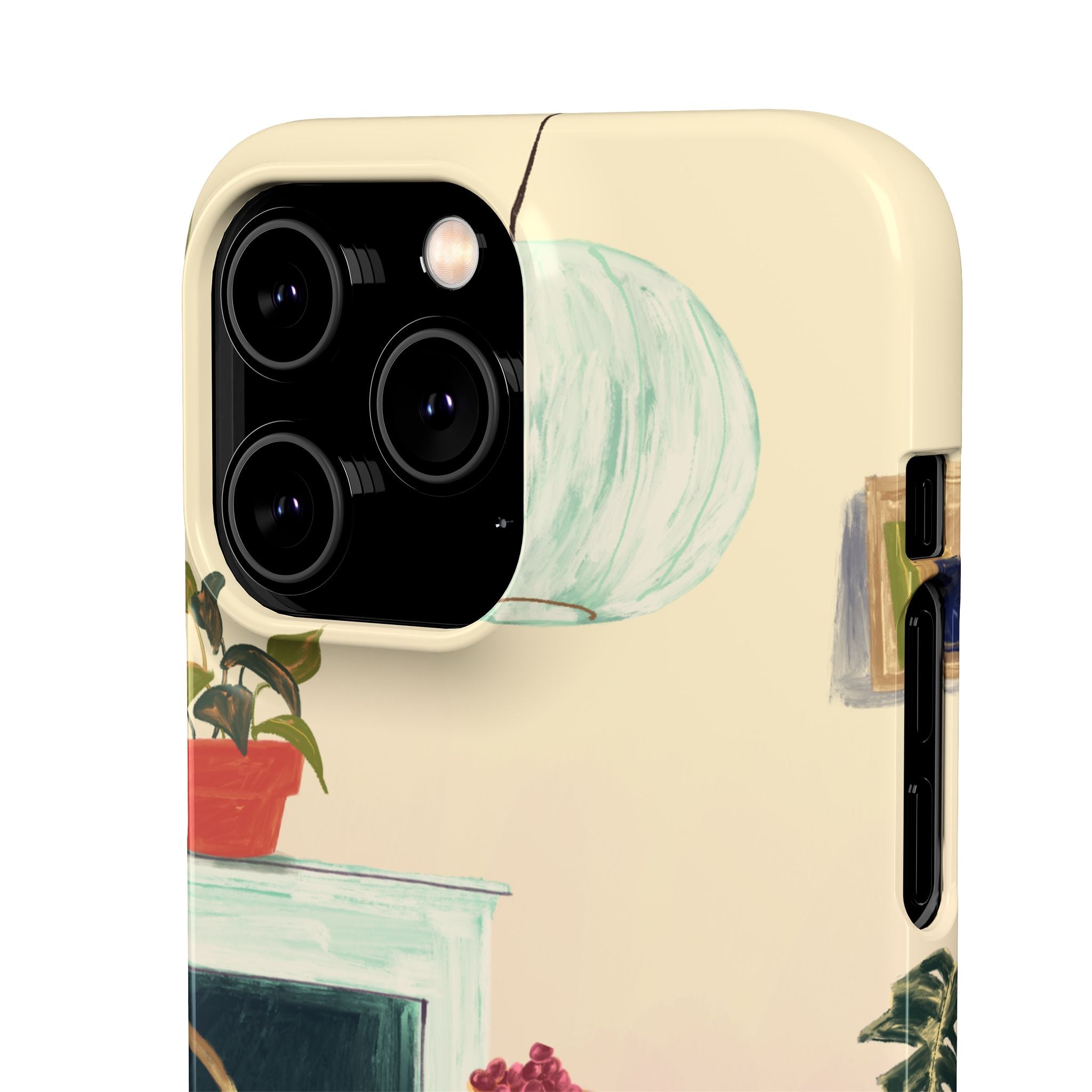 Vintage Bistro Phone Case — Cozy Cafe Interior Illustration Snap Case