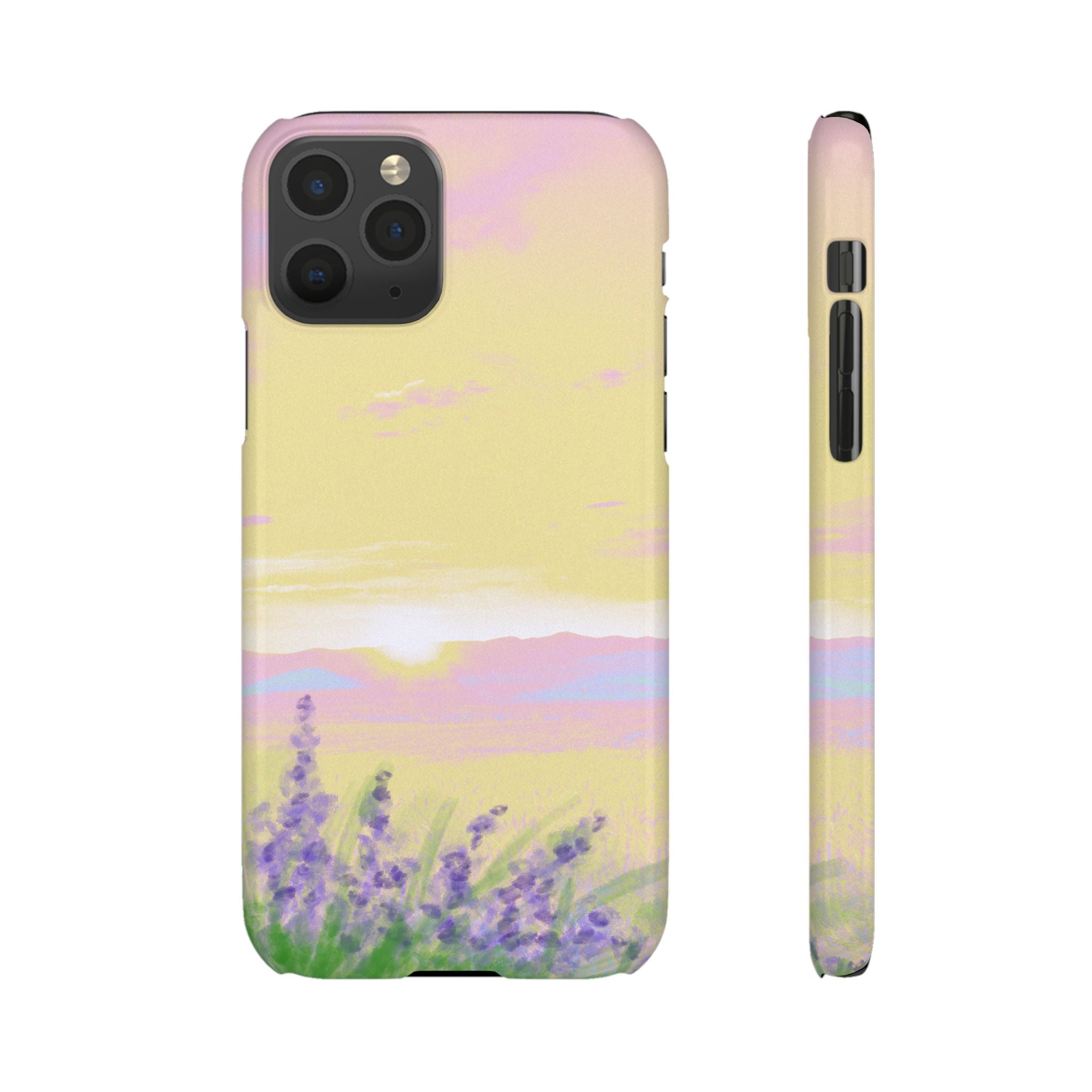 Pastel Lavender Field Phone Case — Sunset Sky Snap Case