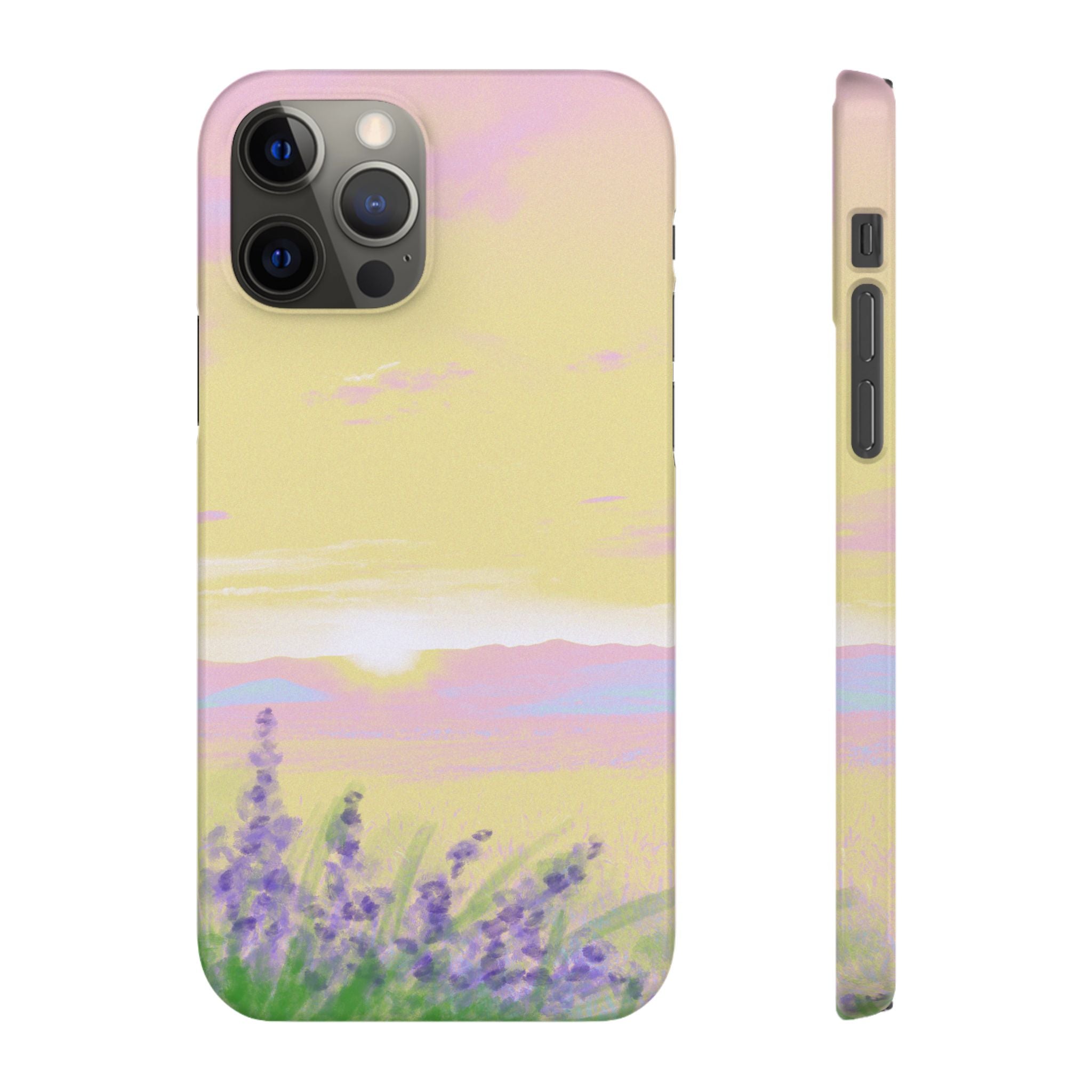 Pastel Lavender Field Phone Case — Sunset Sky Snap Case