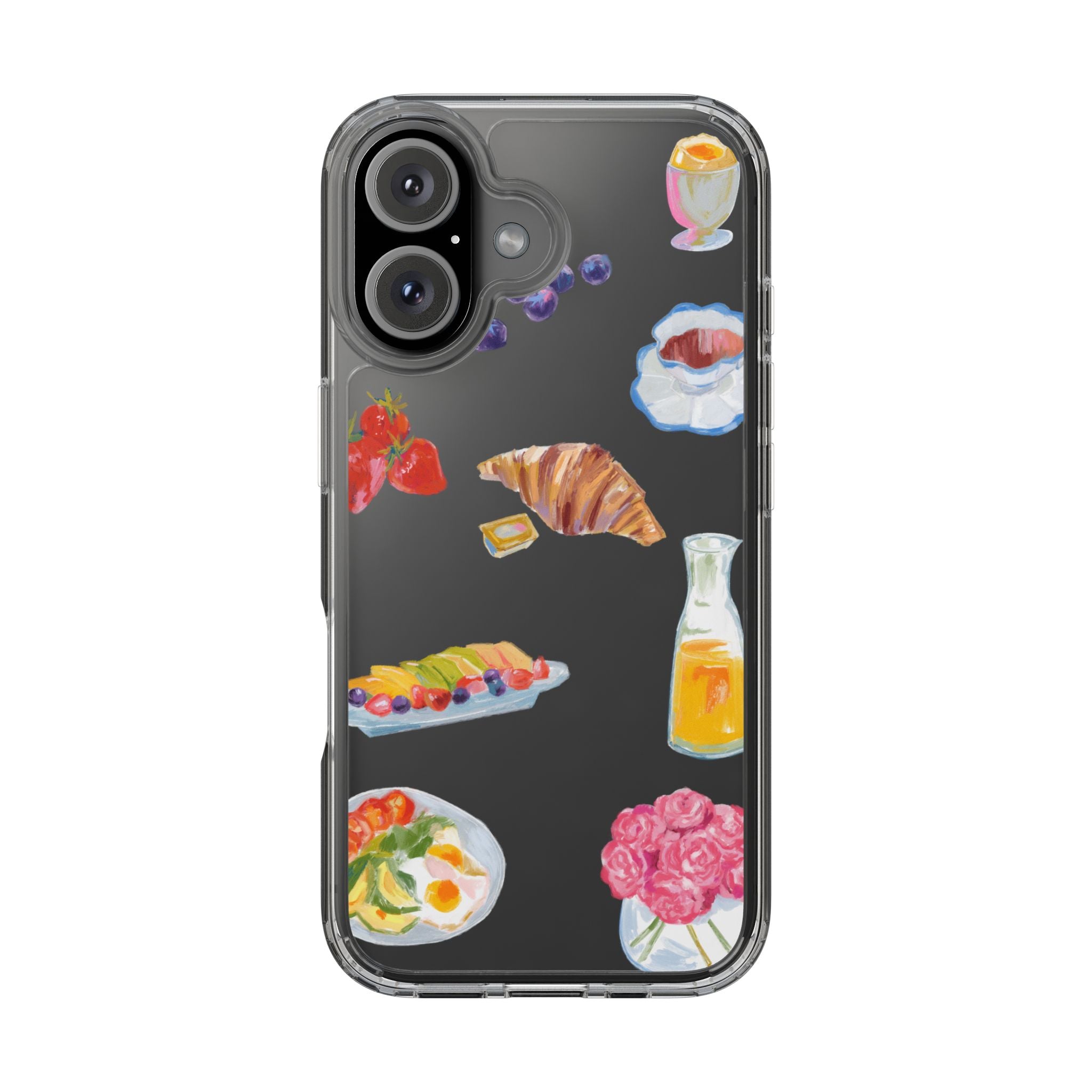 Clear Phone Case — Breakfast Pastries & Brunch Icons Clear Case