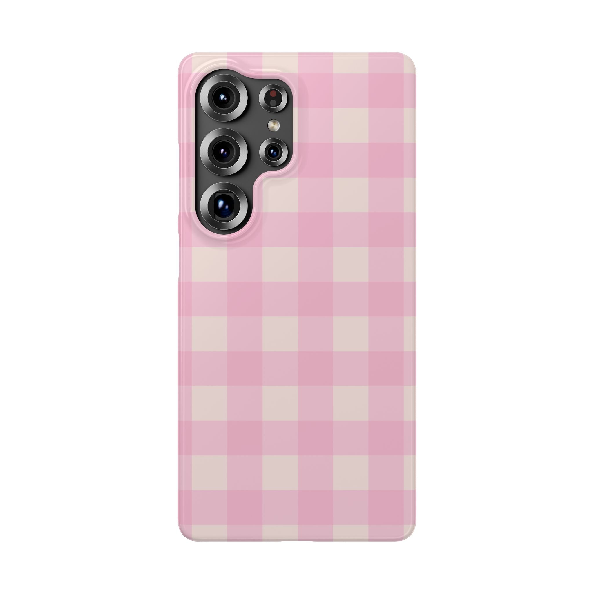 Pink Gingham Snap Phone Case - Cute Pastel Checkered iPhone Cover