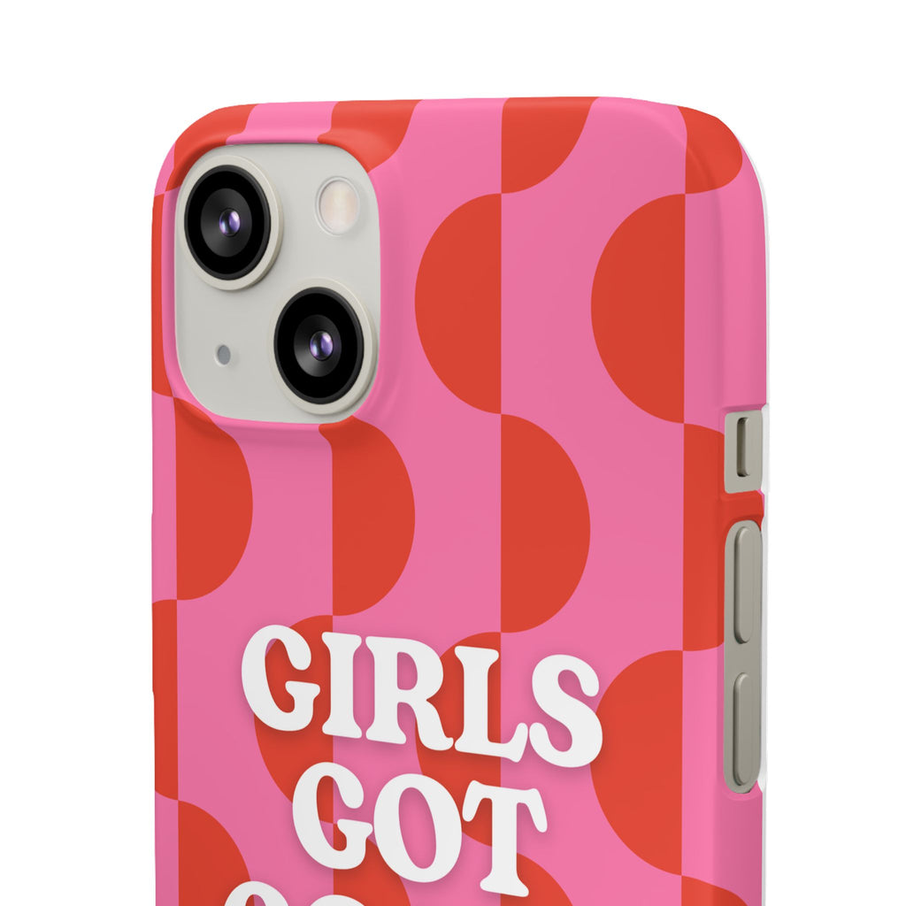 Girls Got Goals Phone Case - Retro Pink Red Motivational Snap Case
