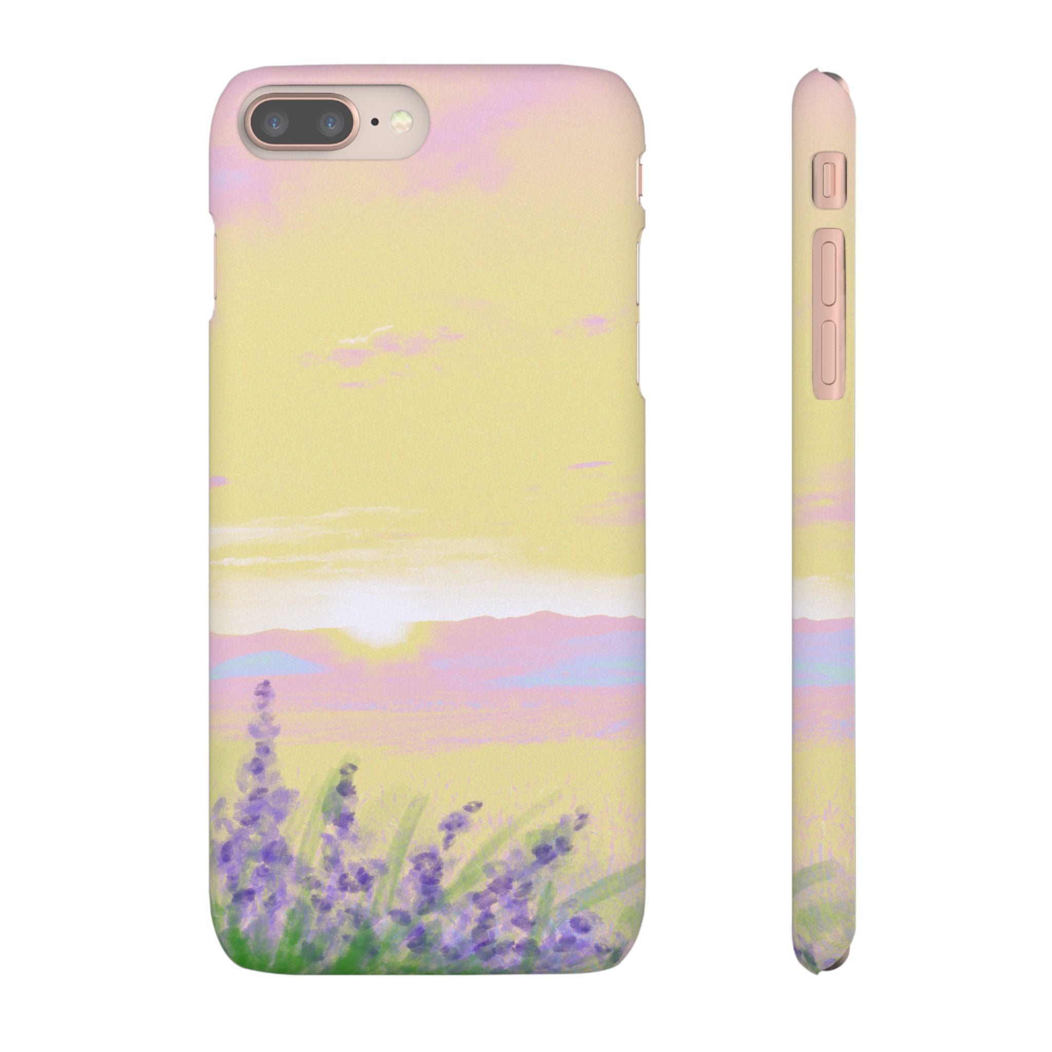 Pastel Lavender Field Phone Case — Sunset Sky Snap Case
