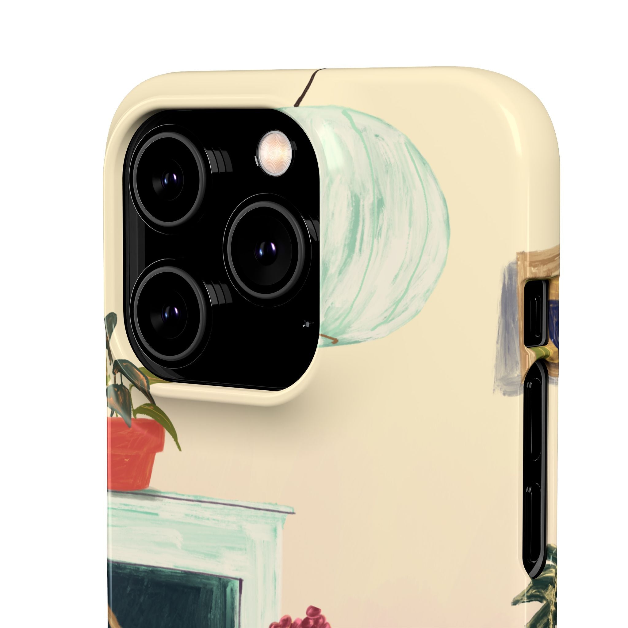 Vintage Bistro Phone Case — Cozy Cafe Interior Illustration Snap Case