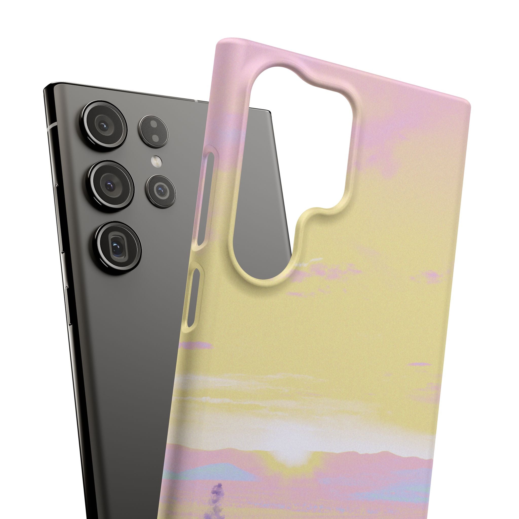 Pastel Lavender Field Phone Case — Sunset Sky Snap Case