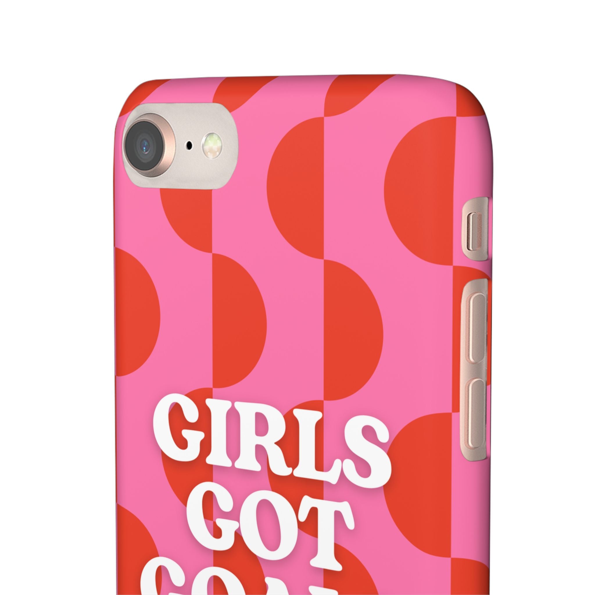 Girls Got Goals Phone Case - Retro Pink Red Motivational Snap Case
