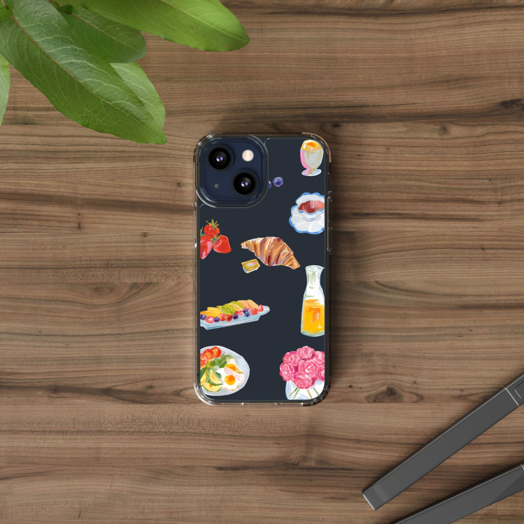 Clear Phone Case — Breakfast Pastries & Brunch Icons Clear Case