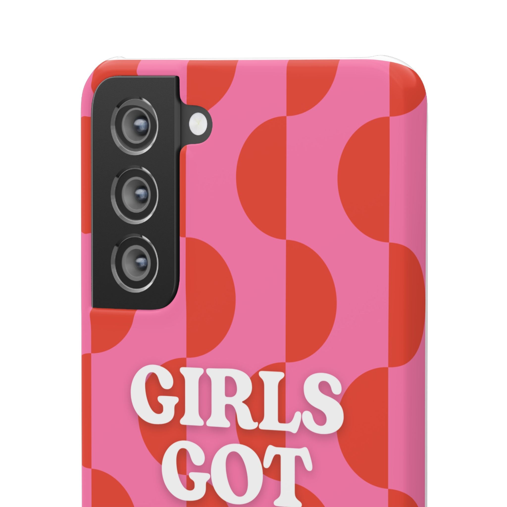 Girls Got Goals Phone Case - Retro Pink Red Motivational Snap Case