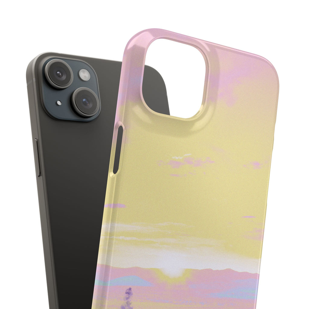 Pastel Lavender Field Phone Case — Sunset Sky Snap Case