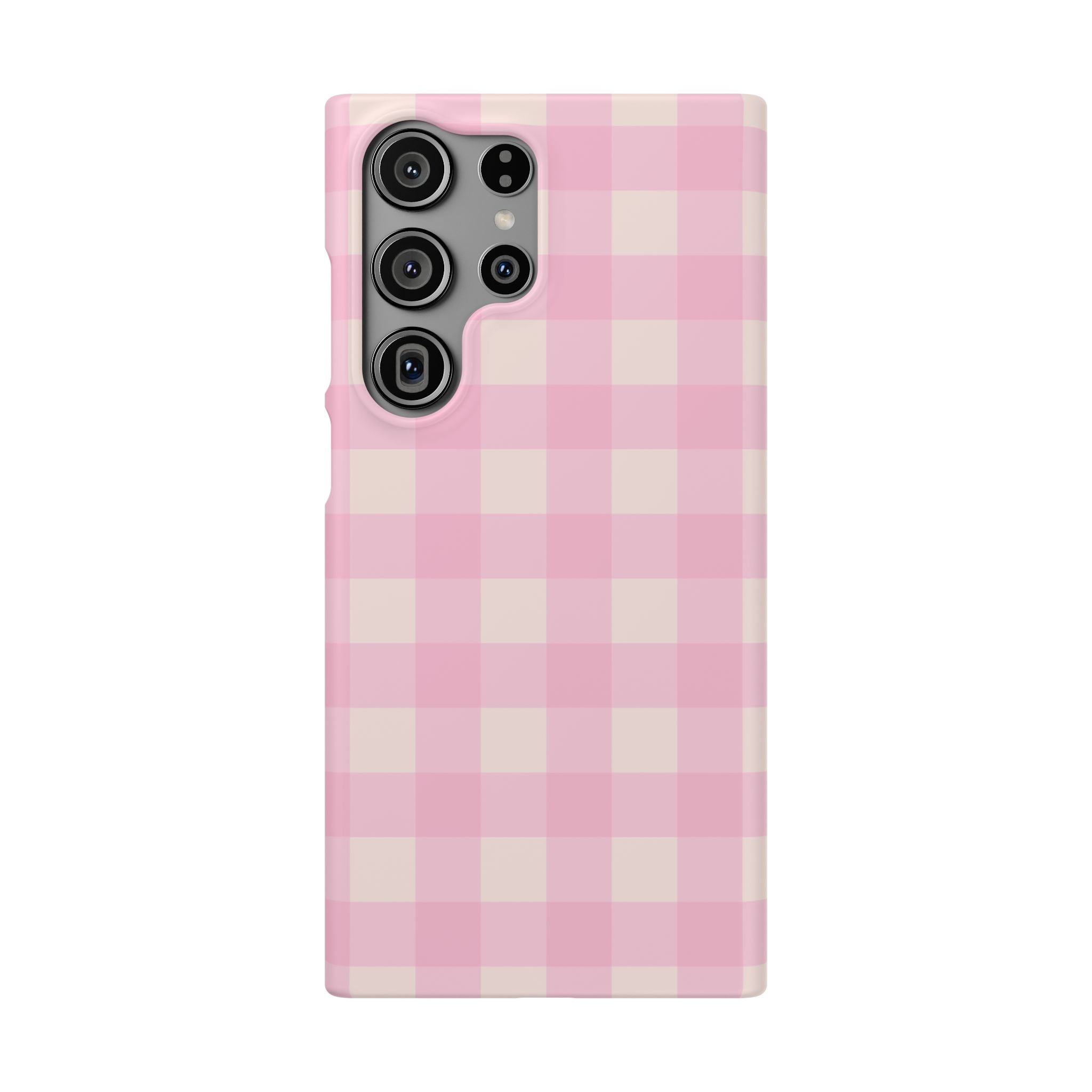 Pink Gingham Snap Phone Case - Cute Pastel Checkered iPhone Cover