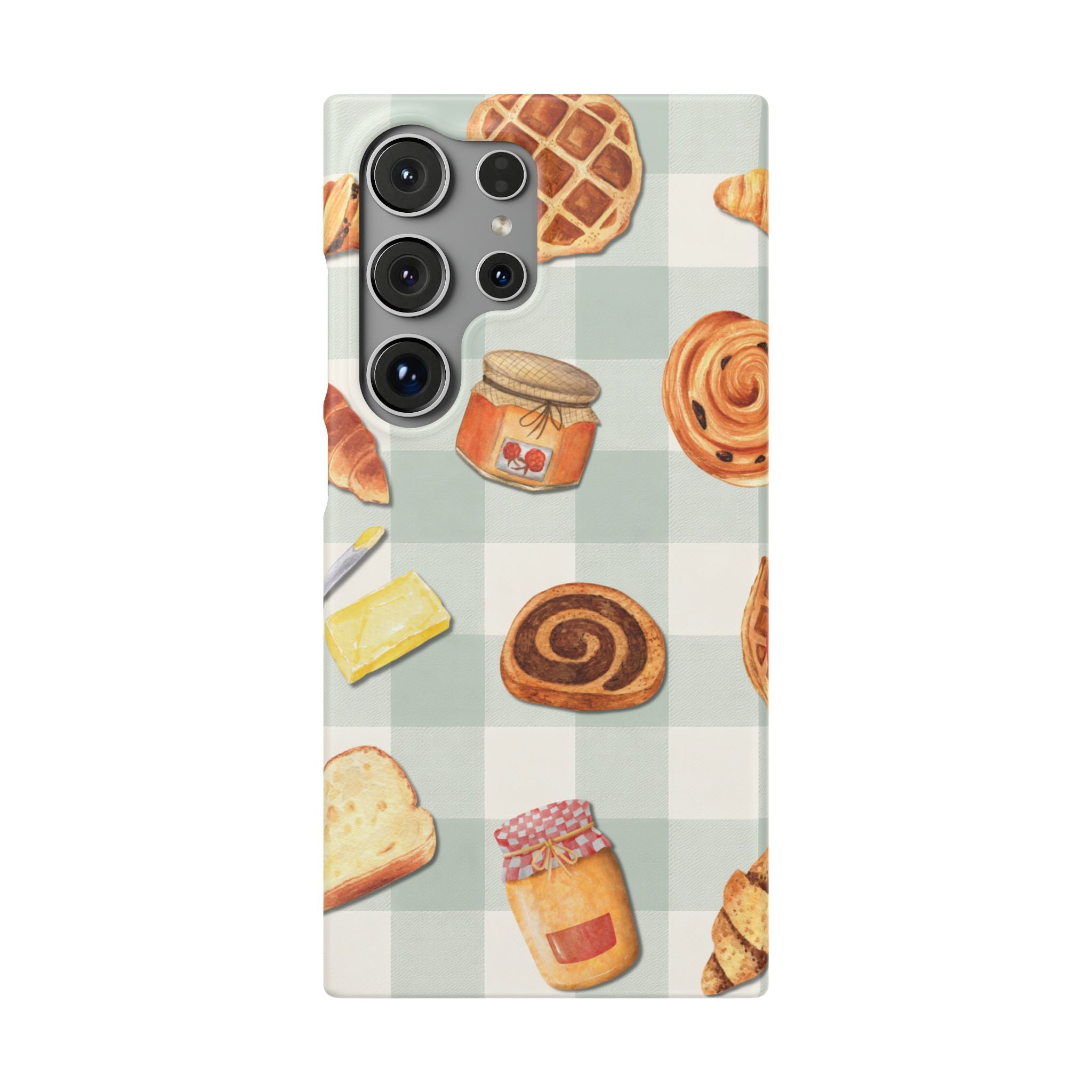 Bakery Breakfast Phone Case — Cute Pastry Pattern Snap Case