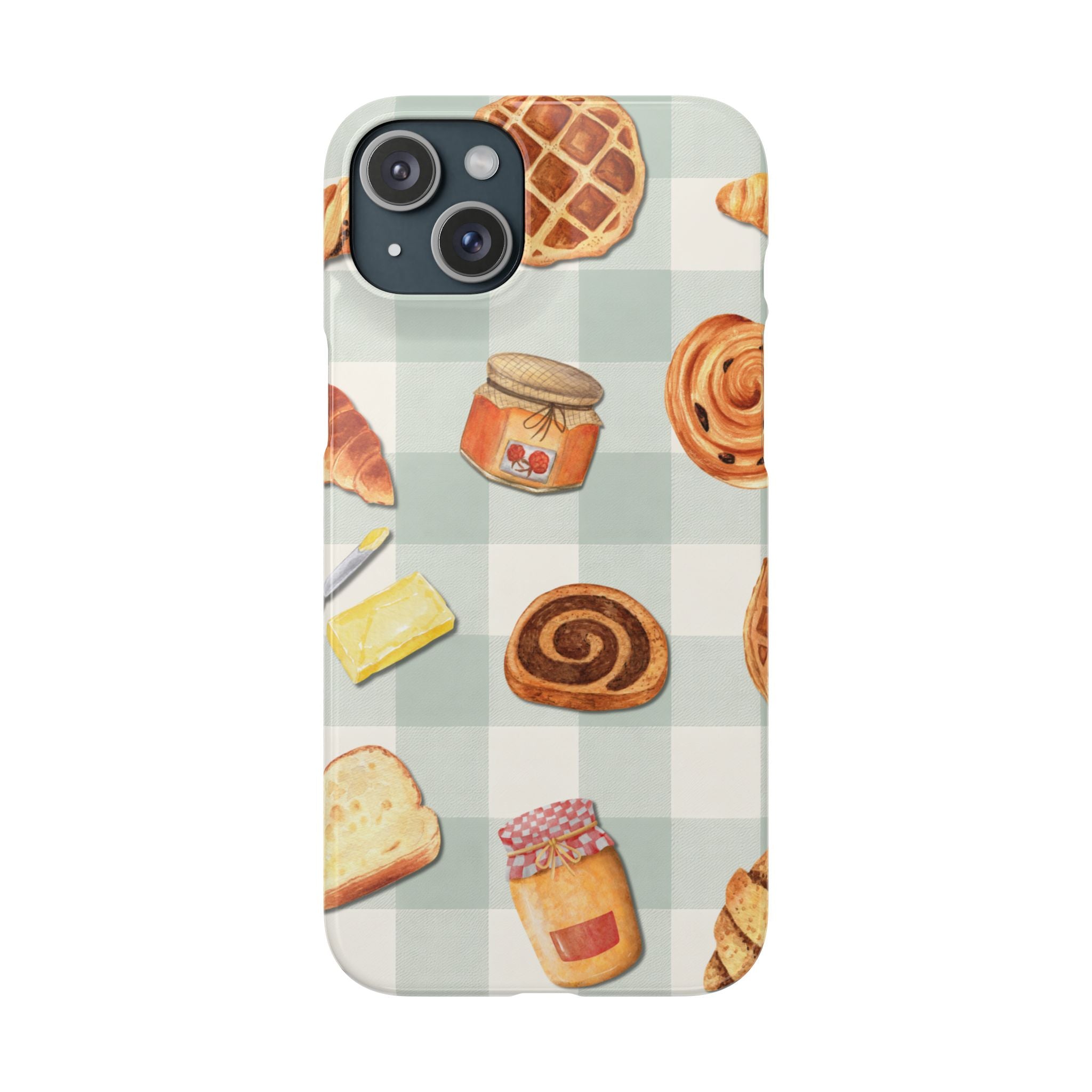 Bakery Breakfast Phone Case — Cute Pastry Pattern Snap Case