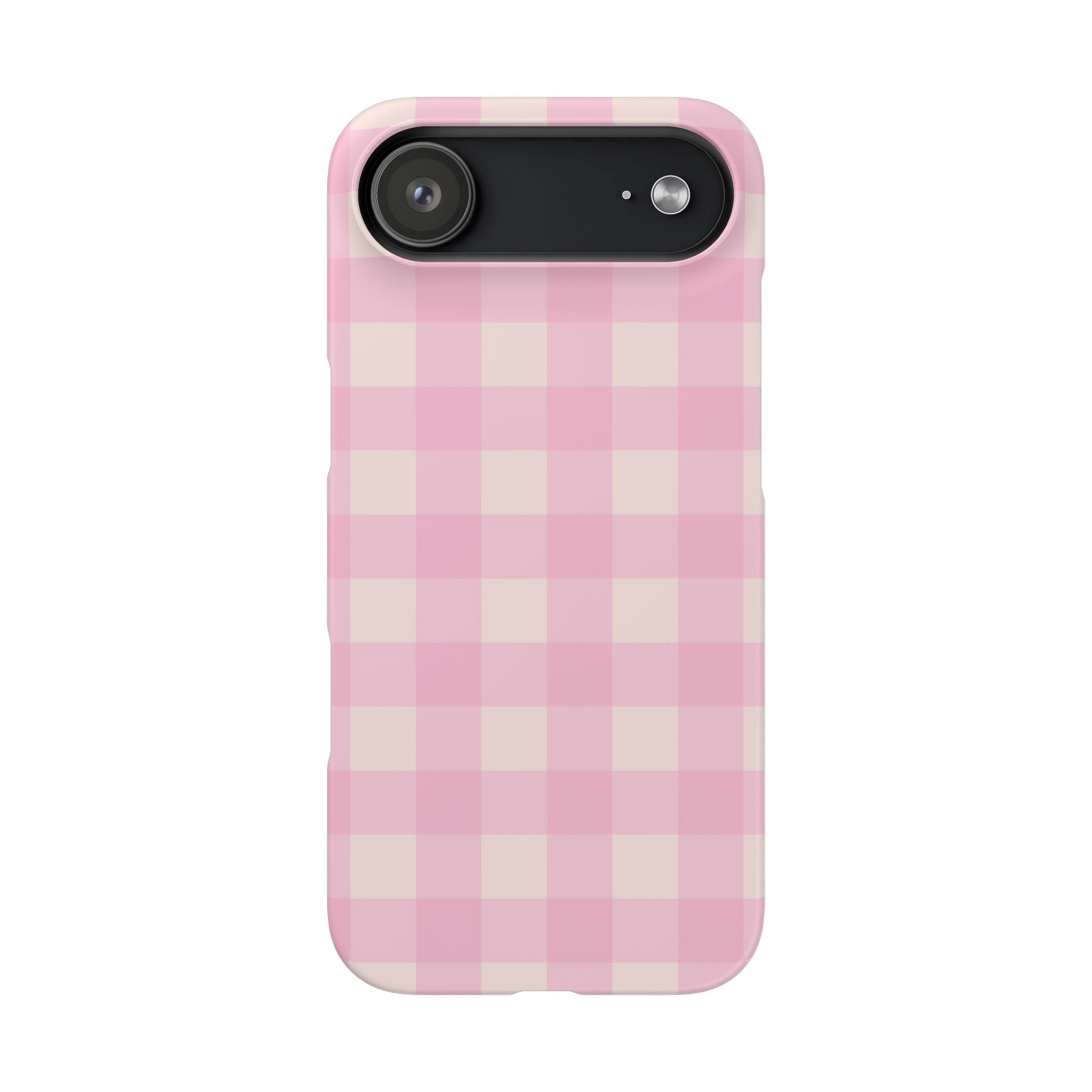 Pink Gingham Snap Phone Case - Cute Pastel Checkered iPhone Cover