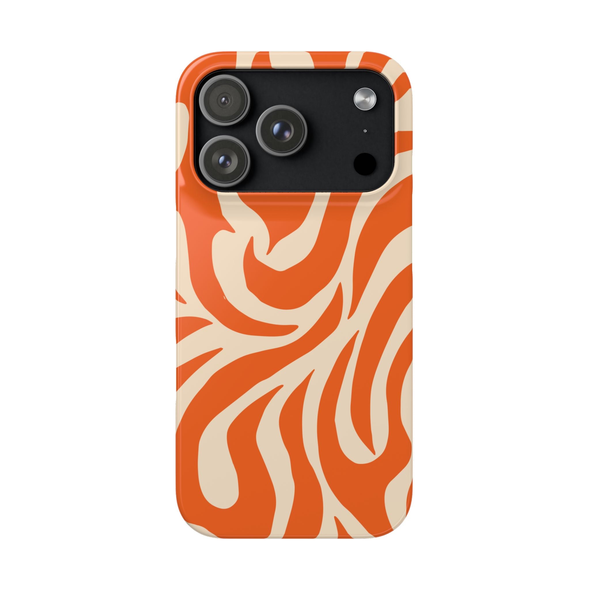 Orange Swirl Phone Case — Retro Abstract iPhone Snap Case