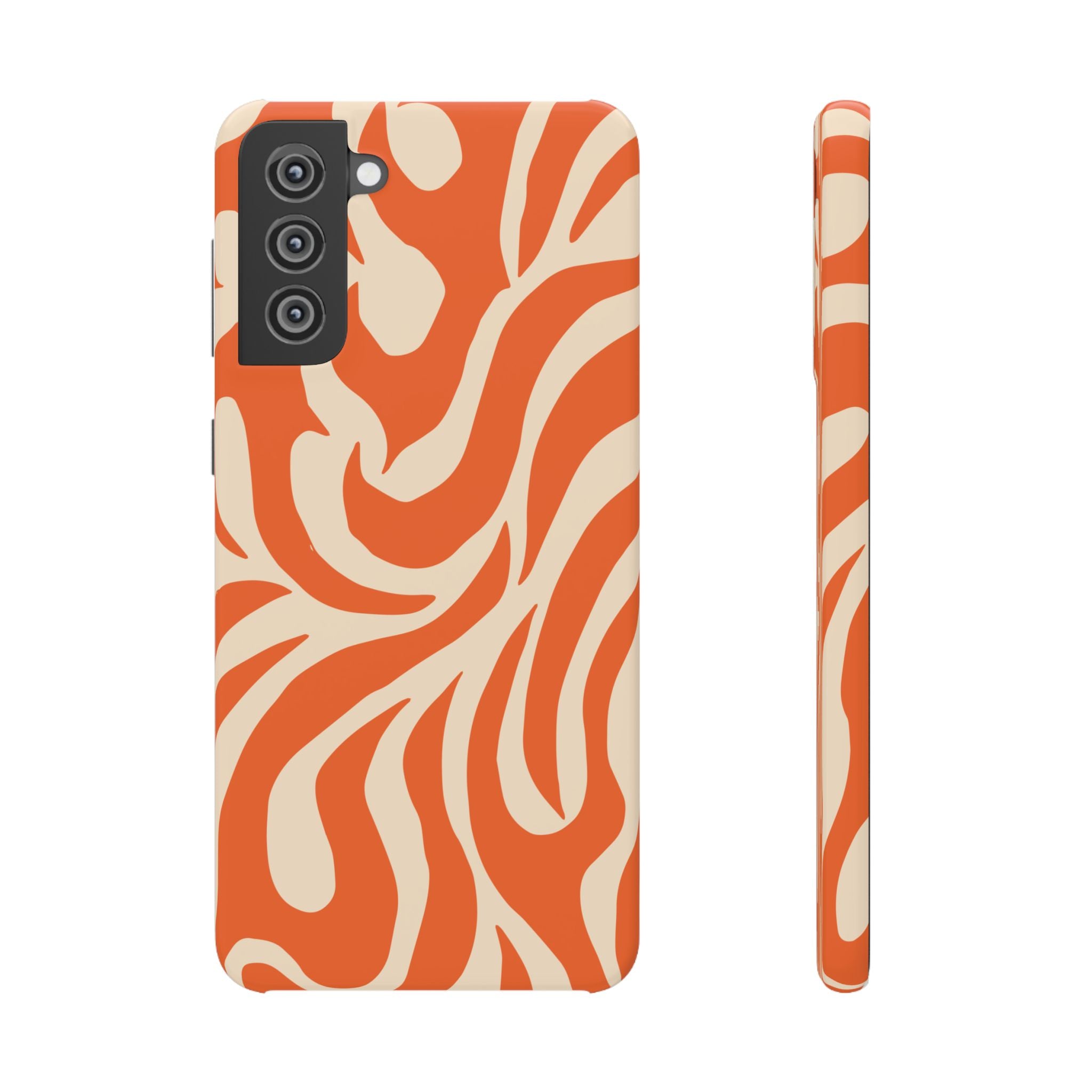 Orange Swirl Phone Case — Retro Abstract iPhone Snap Case