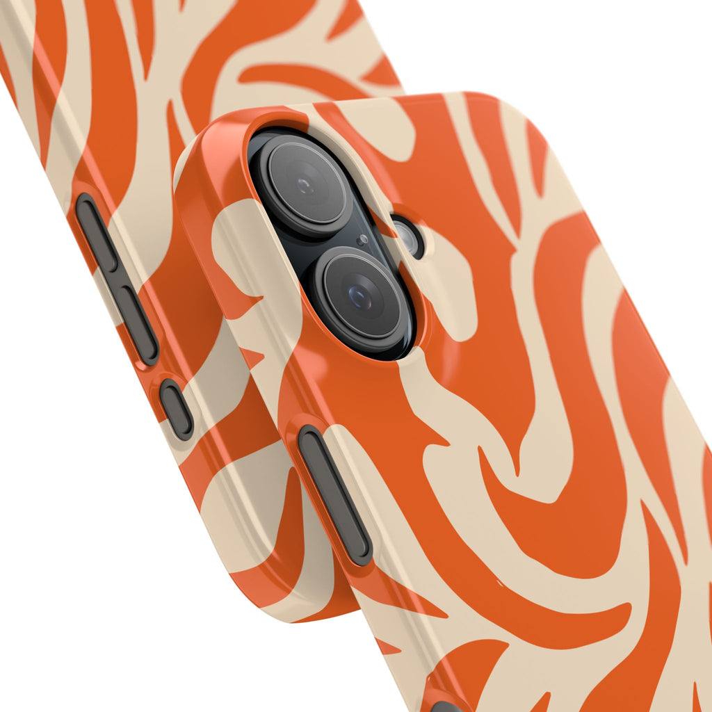 Orange Swirl Phone Case — Retro Abstract iPhone Snap Case