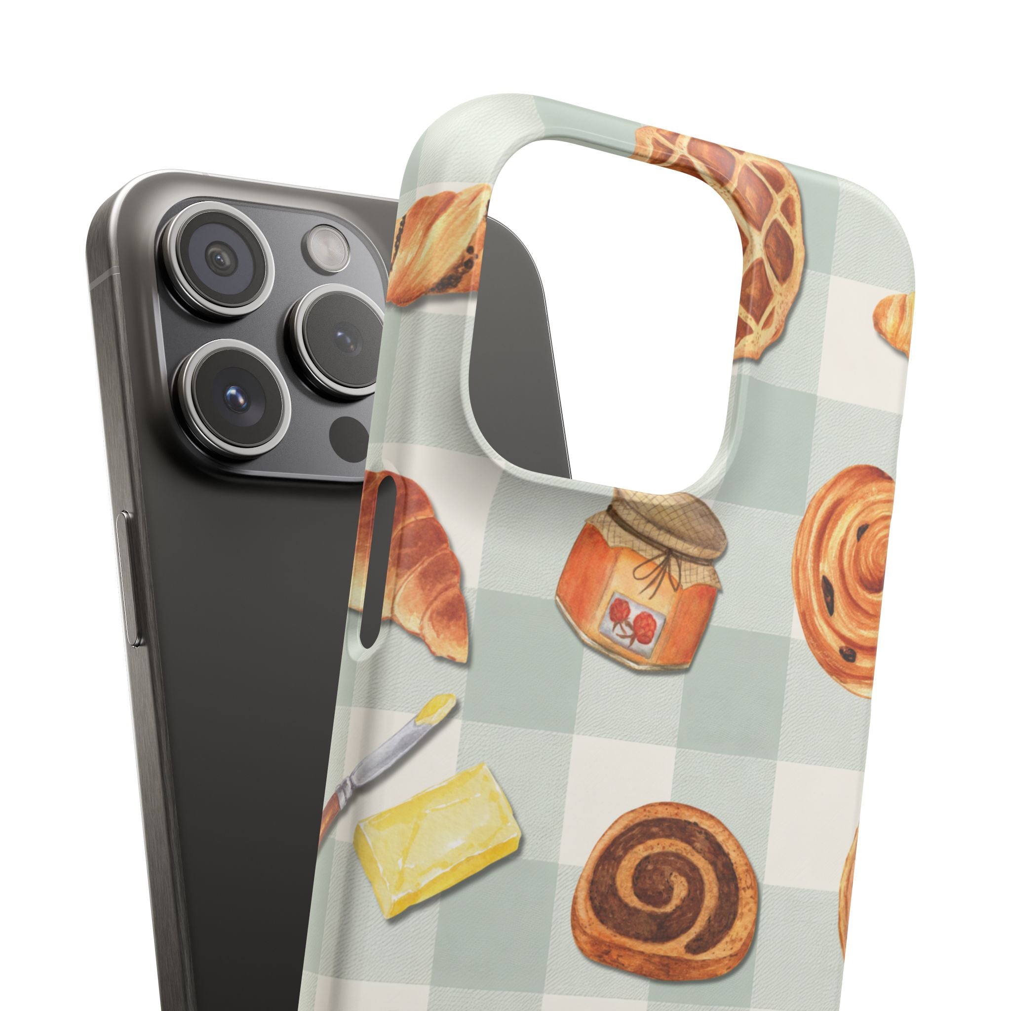 Bakery Breakfast Phone Case — Cute Pastry Pattern Snap Case