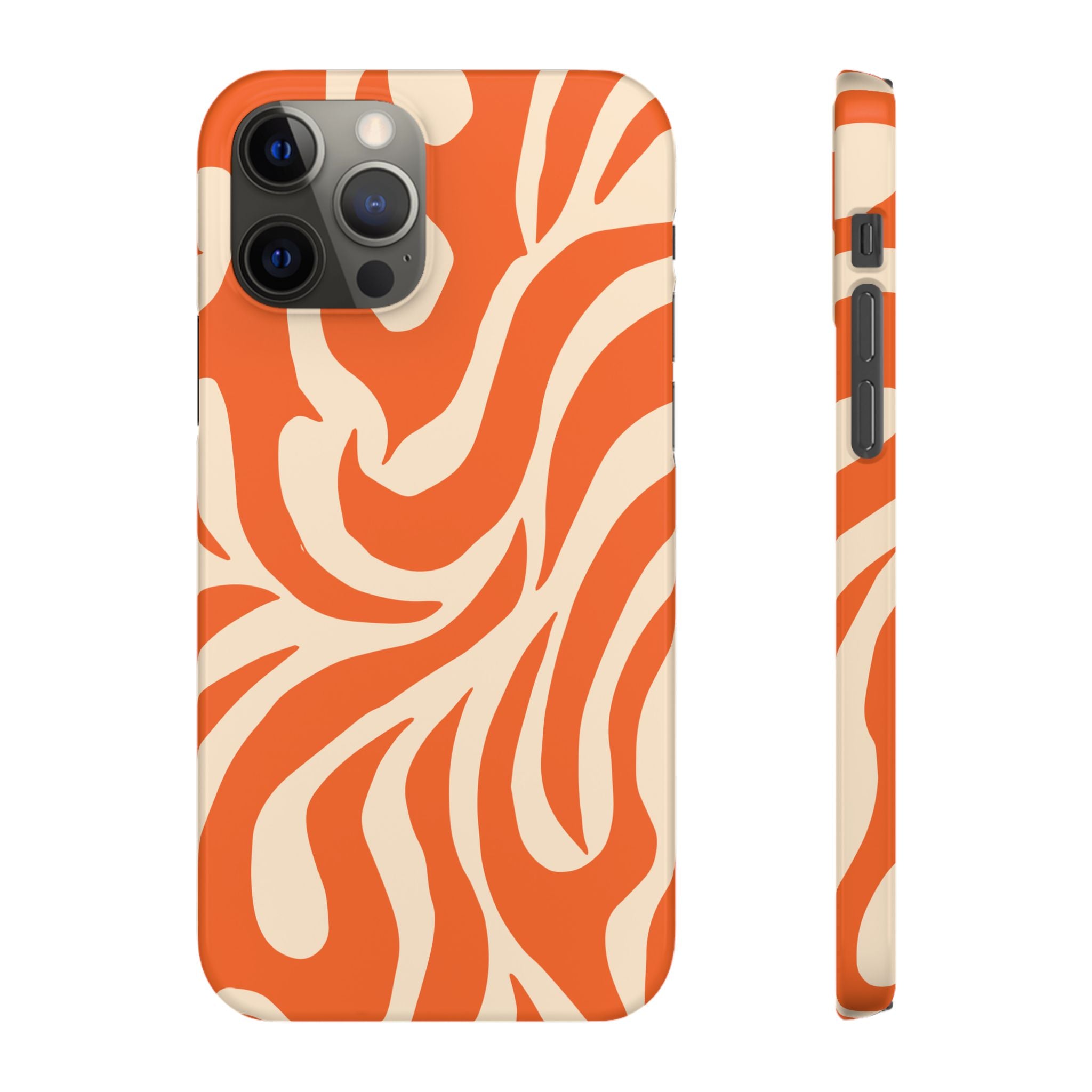 Orange Swirl Phone Case — Retro Abstract iPhone Snap Case
